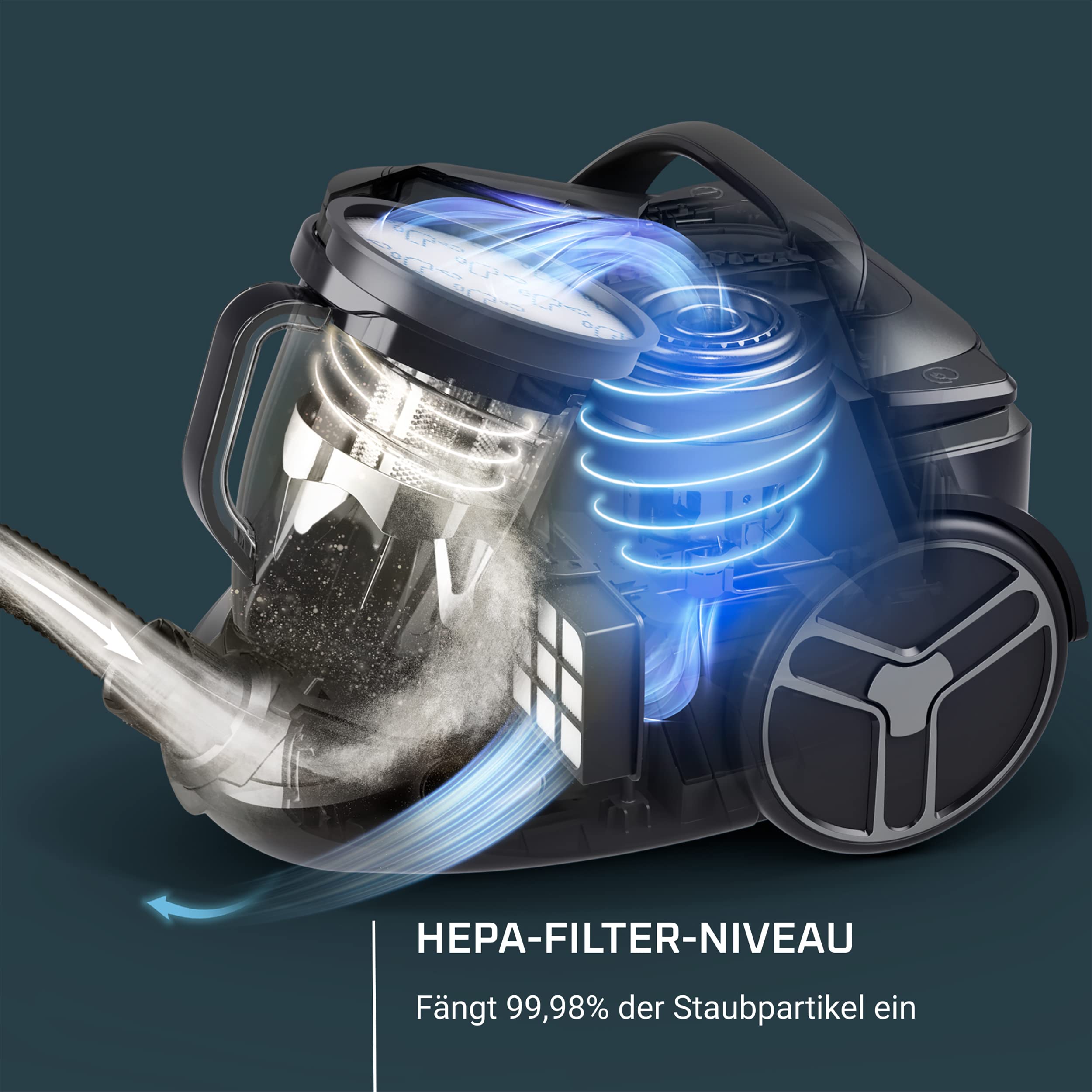 Rowenta Silence Force Cyclonic Effitech beutelloser Bodenstaubsauger, Home und Car, hohe Saugkraft, niedriger Energieverbrauch, HEPA-Filterung, XXL-Fassungsvermögen, Schwarz-Roségold, RO7954