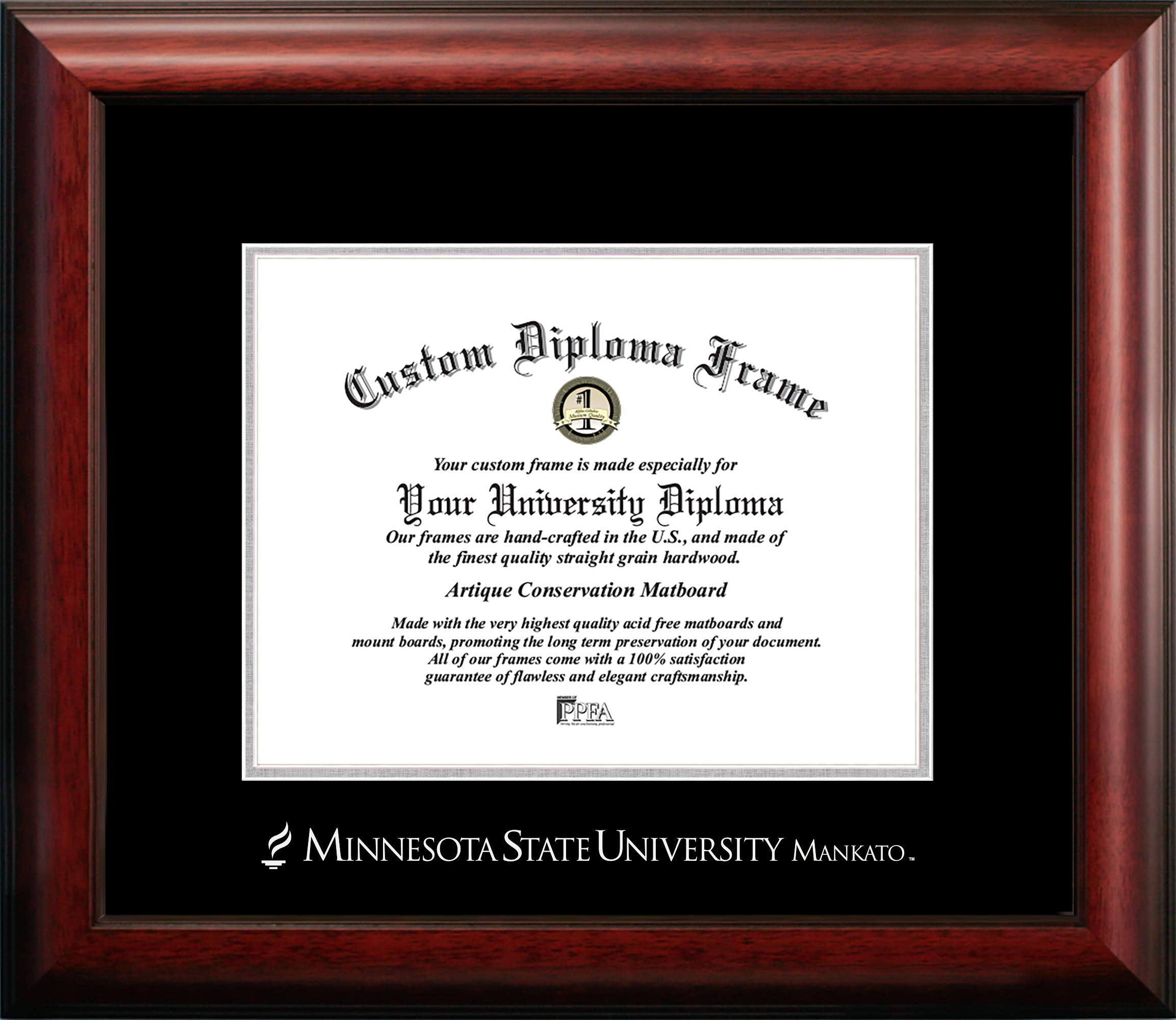 Campus Images NCAA Mankato Mavericks Unisex Silver Embossed Diploma Frame Minnesota State University, Mankato 11W x 8.5H Silver Embossed Diploma Frame, Brown, One Size