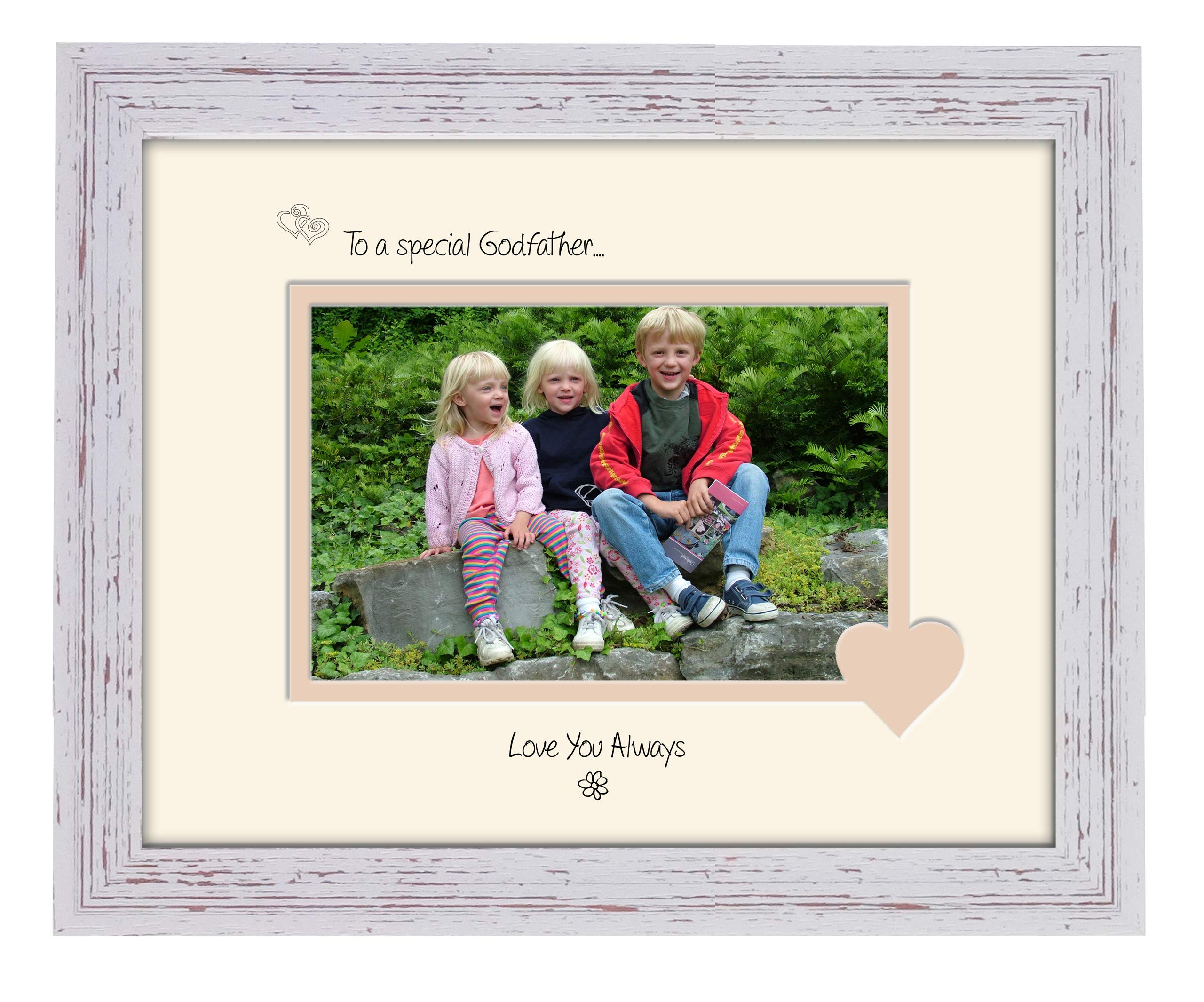 Photos In A Word Shabby Chic Frame Cream Mount Beige Inside Godfather Photo Frame Special Godfather Love You Always Double Mounted Quality Gift (Shabby Chic Frame Cream Mount Beige Inside)