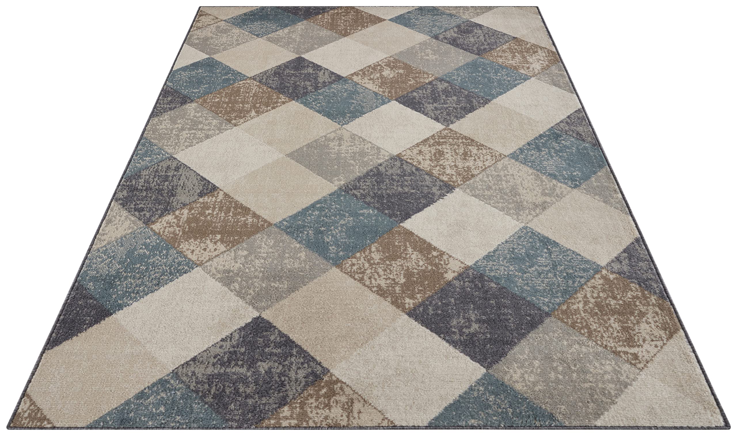 Hanse Home Bakke Tapis Design de Salon à Poils Courts Moderne, Motif géométrique à Losanges, Tissage Plat pour Salle à Manger, Chambre d'enfant, Chambre d'adolescent, Couloir, Cuisine, crème, 160 x