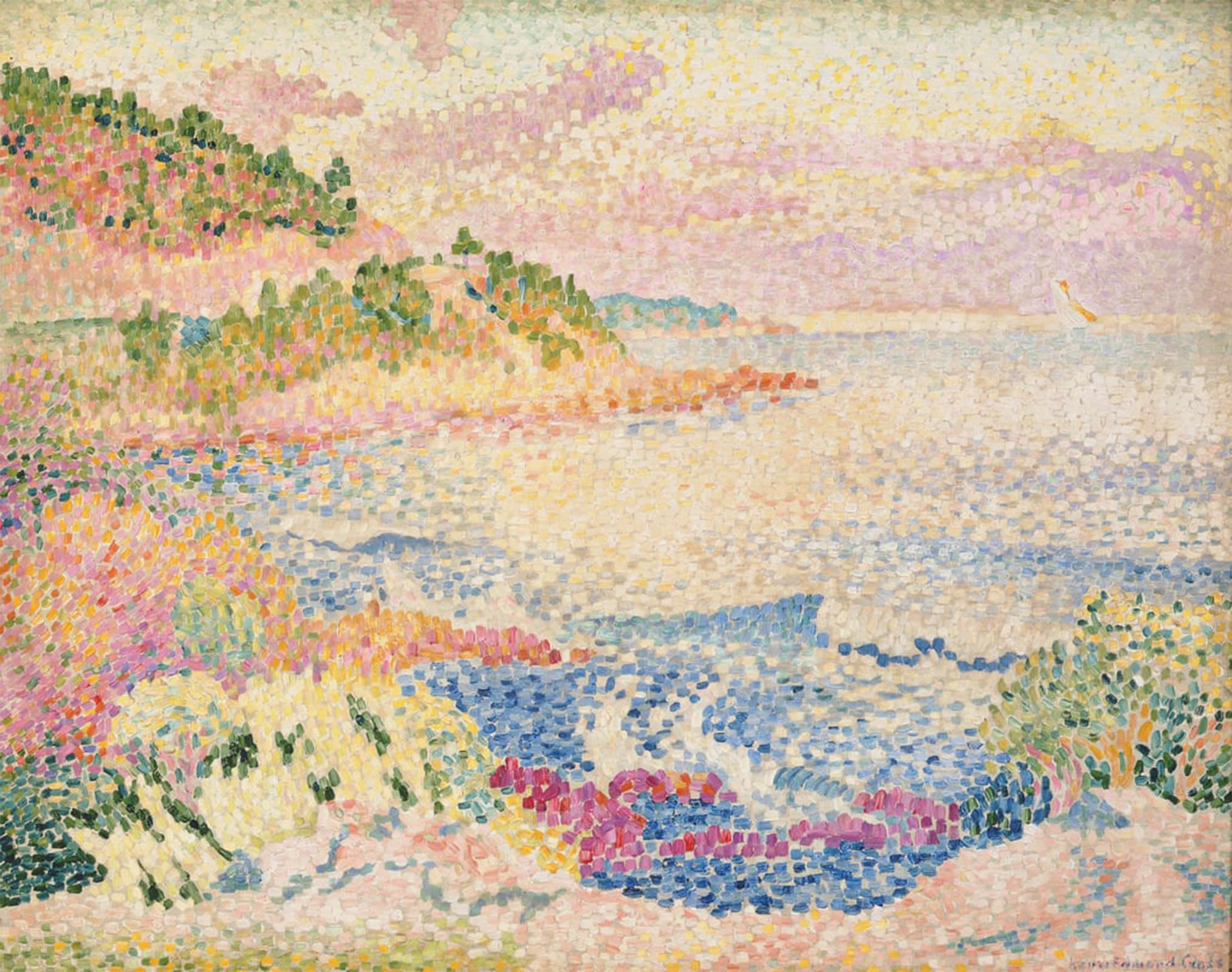 ARTXLXXBN Famous Painting Art Wall Decor Abstract Art Picture the Maures by Henri Edmond Cross Animal Pictures for Home Decor 60x90cm