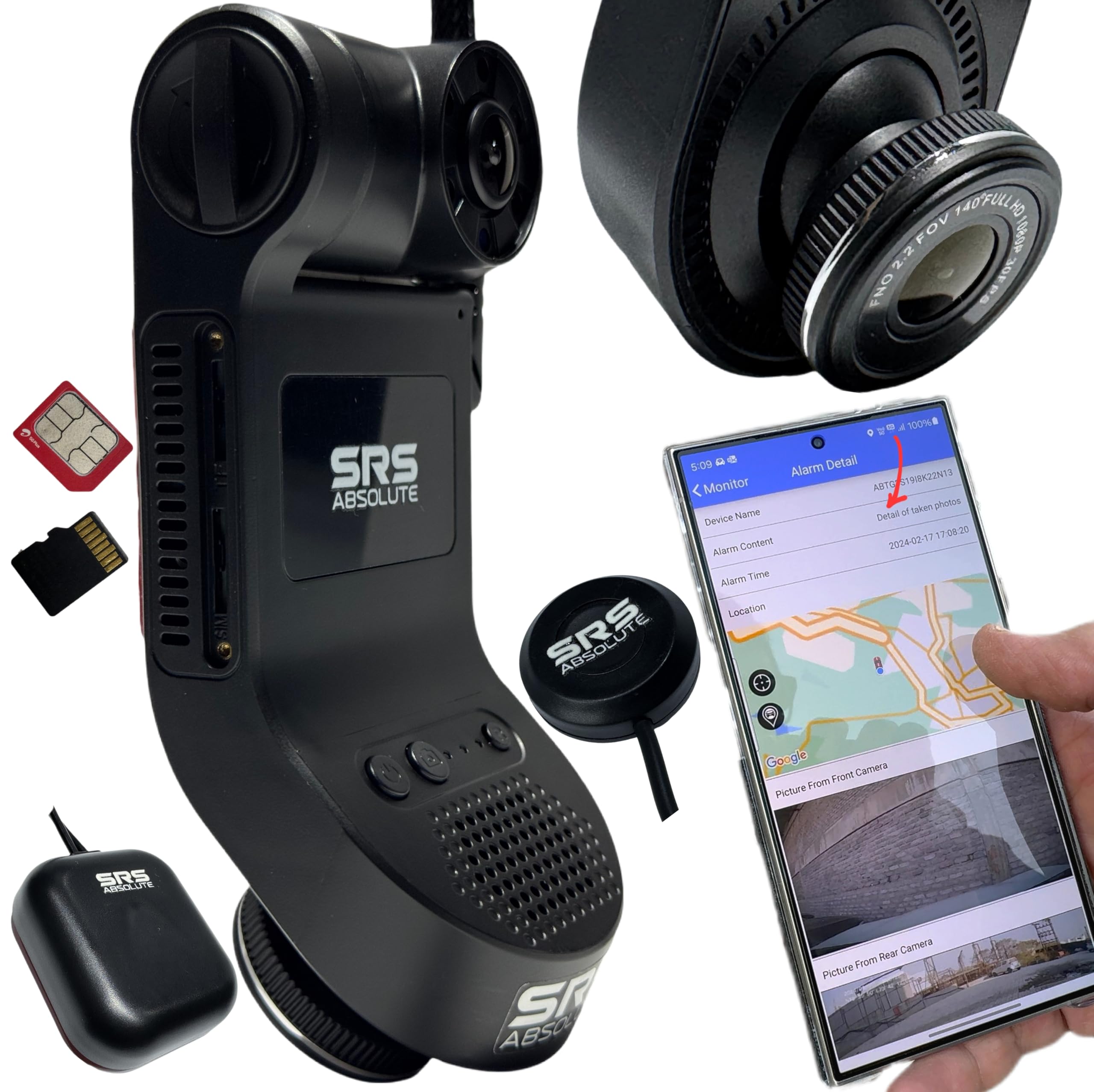 Sponsored Ad - 2K Infrared 4G Dash Cam 24x7 Remote Audio-Video Monitor SOS Voice Calling GPS Tracking Collision Sensor G-Sensor Expandable MicroSD Parking Monitor 2-in1 Without Display