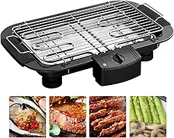 Churrasqueira Elétrica Portátil Apartamento De Mesa Sem Fumaça Grill 1800W, 127V BBQ Preto