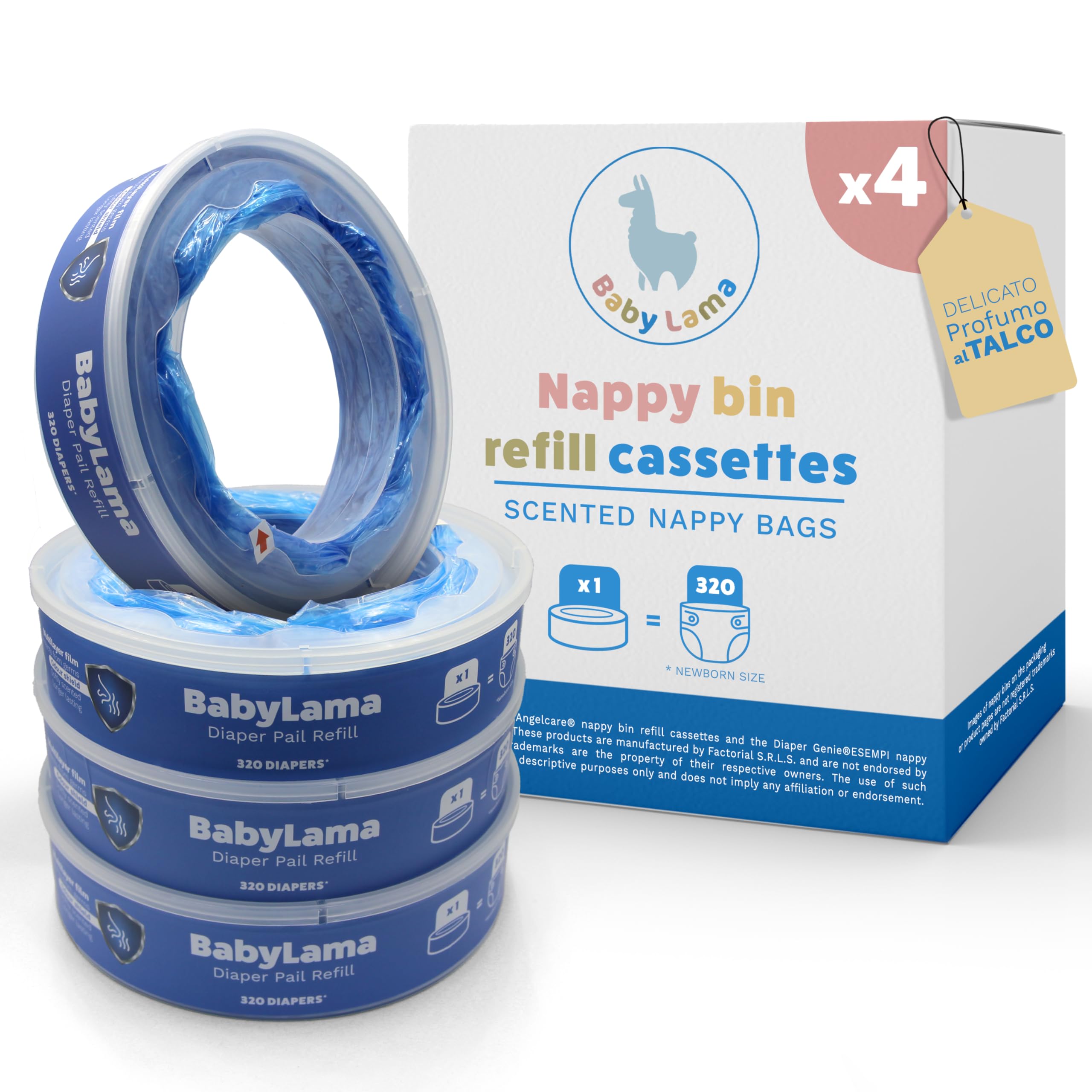 4 Ricariche Mangiapannolini Profumate Compatibili con Ricariche Maialino Foppapedretti Angelcare. Cassette Compatibili con Ricarica Mangiapannolini Foppapedretti. (4 Ricariche)
