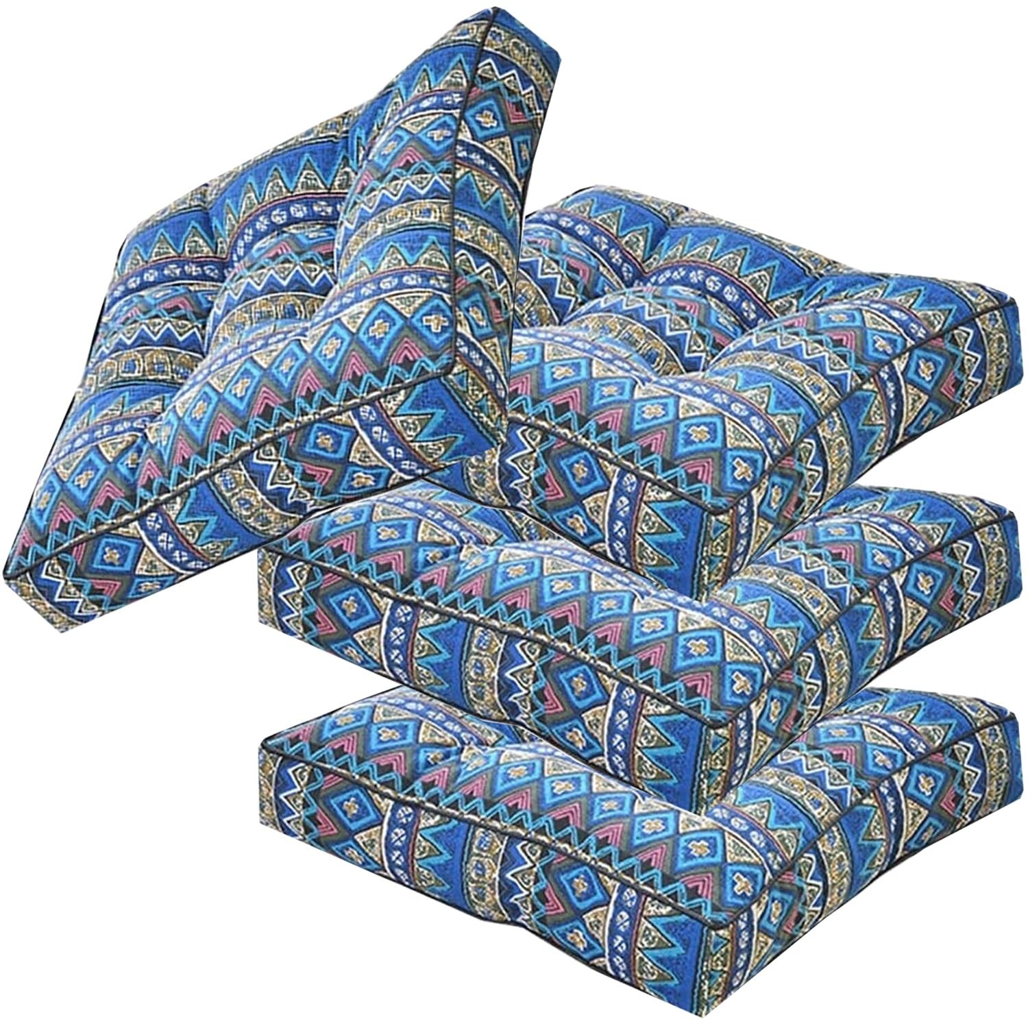 UWOBTN Cojines para Sillas de Comedor Cojin para Silla Exterior de 40x40/50x50/45x45cm Cojines para Sillas de Cocina Patio Chair Cushions Garden Chair Cushions(A4,45x45cm/17.7x17.7in(4pcs))