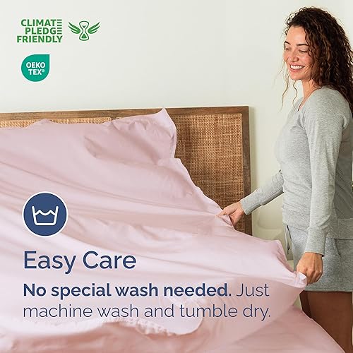 Miniatura 179 de Sábana encimera de bolsillo profundo, más suave que el algodón egipcio, 1 sábana encimera para colchón tamaño individual XL 21 - Spa Blue