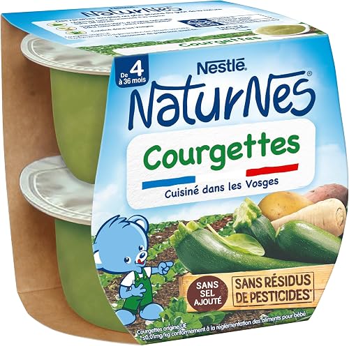 Nestlé Naturnes Petits Pots Bébé Courgettes - Dès 4/6 mois - 2x130g