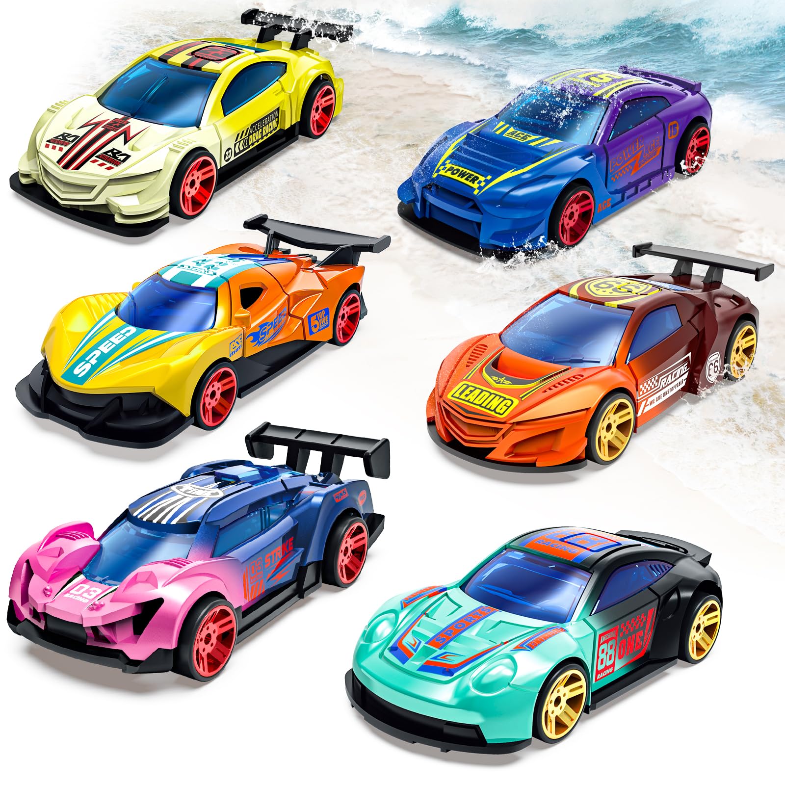Coches que cambian de color, juguetes de baño para edades de 5 a 7 años, juguetes de piscina, juguetes de agua, juguetes al aire libre para niños de 4 a 8 años, regalos para niños, regalos para
