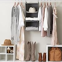 Vista 41 de Household Essentials Organizador colgante de mezcla de algodón con 3 estantes de almacenamiento, mezclilla