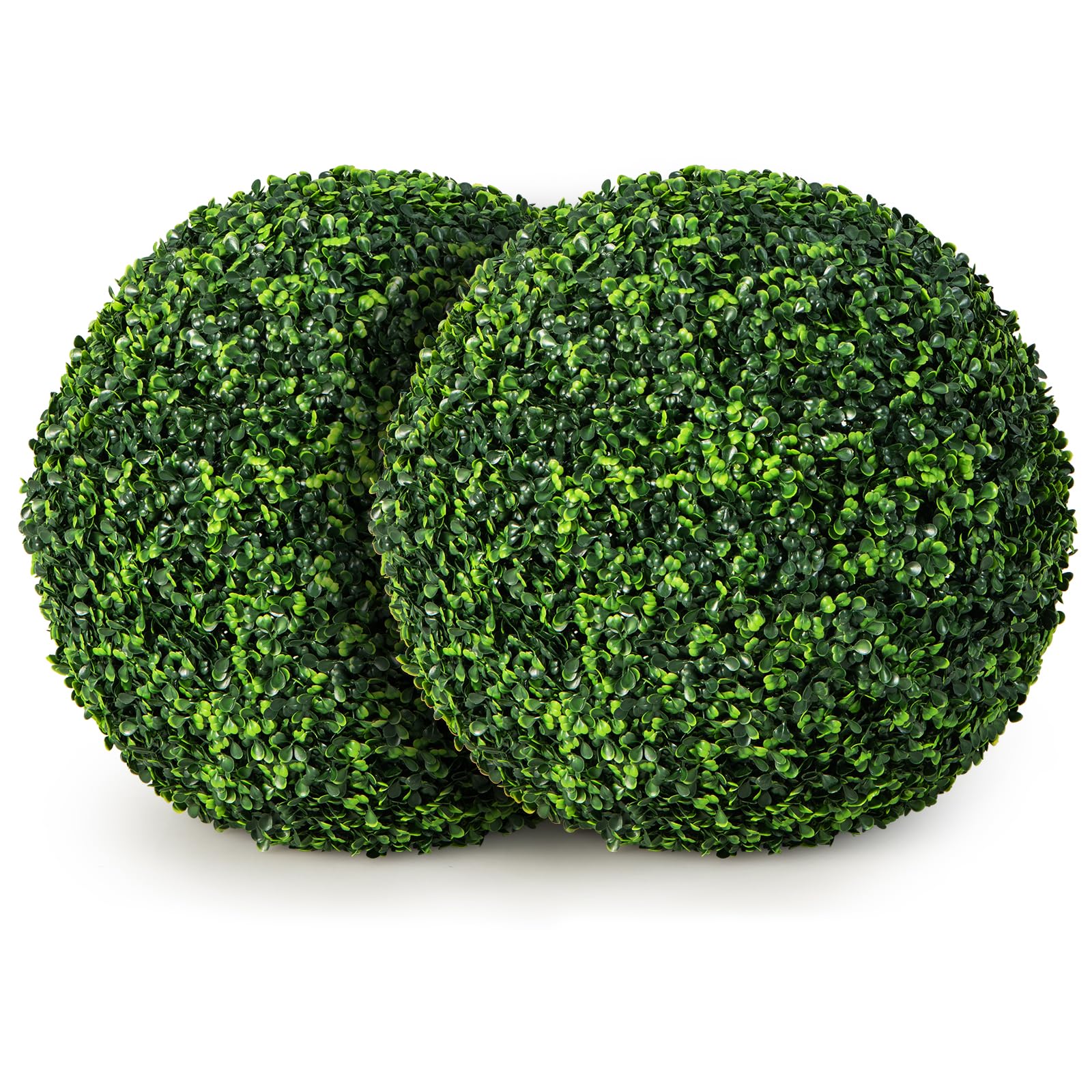 GIANTEX Juego de 2 Piezas de Planta Artificial en Bola, 48 cm Planta de Imitación Realista, Esferas Decorativas de PE para Interior & Exterior, Ideal para Porche, Balcón y Jardín y Boda (Verde)