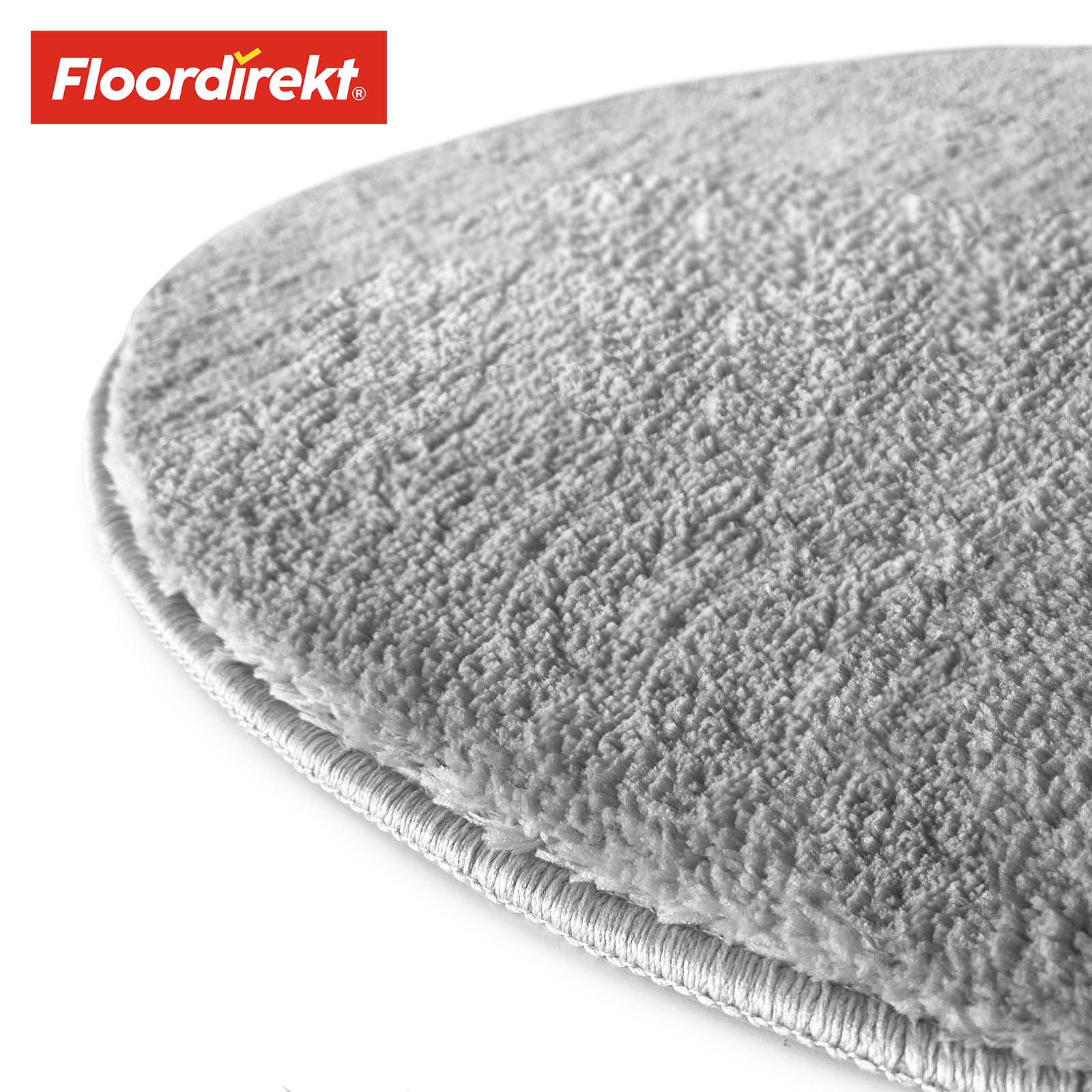 Floordirekt Badematte Sky, Badteppich in Rund, Dichtes, Flauschiges Wohlgefühl für Ihr Zuhause, Badvorleger rutschfest waschbar, schadstoffgeprüft (Silbergrau, 120 cm (Rund))