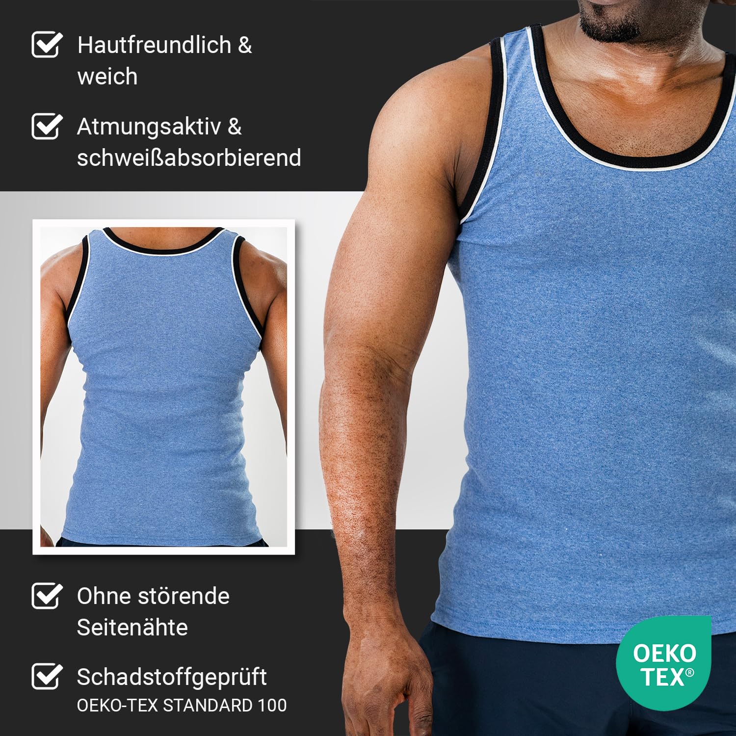 MT - Camiseta interior - Sin mangas - para hombre