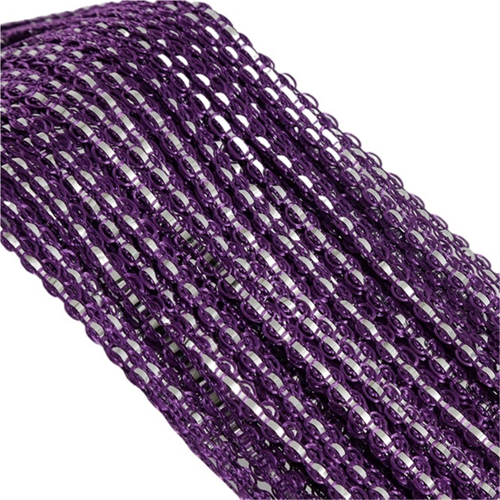 DFGBAPKBL beaded door curtain 1 Piece Silver Thread Glitter Rope Curtain Bead Decoration Room, Partition Beads Tassel Polyester Fabric For Living(Purple)