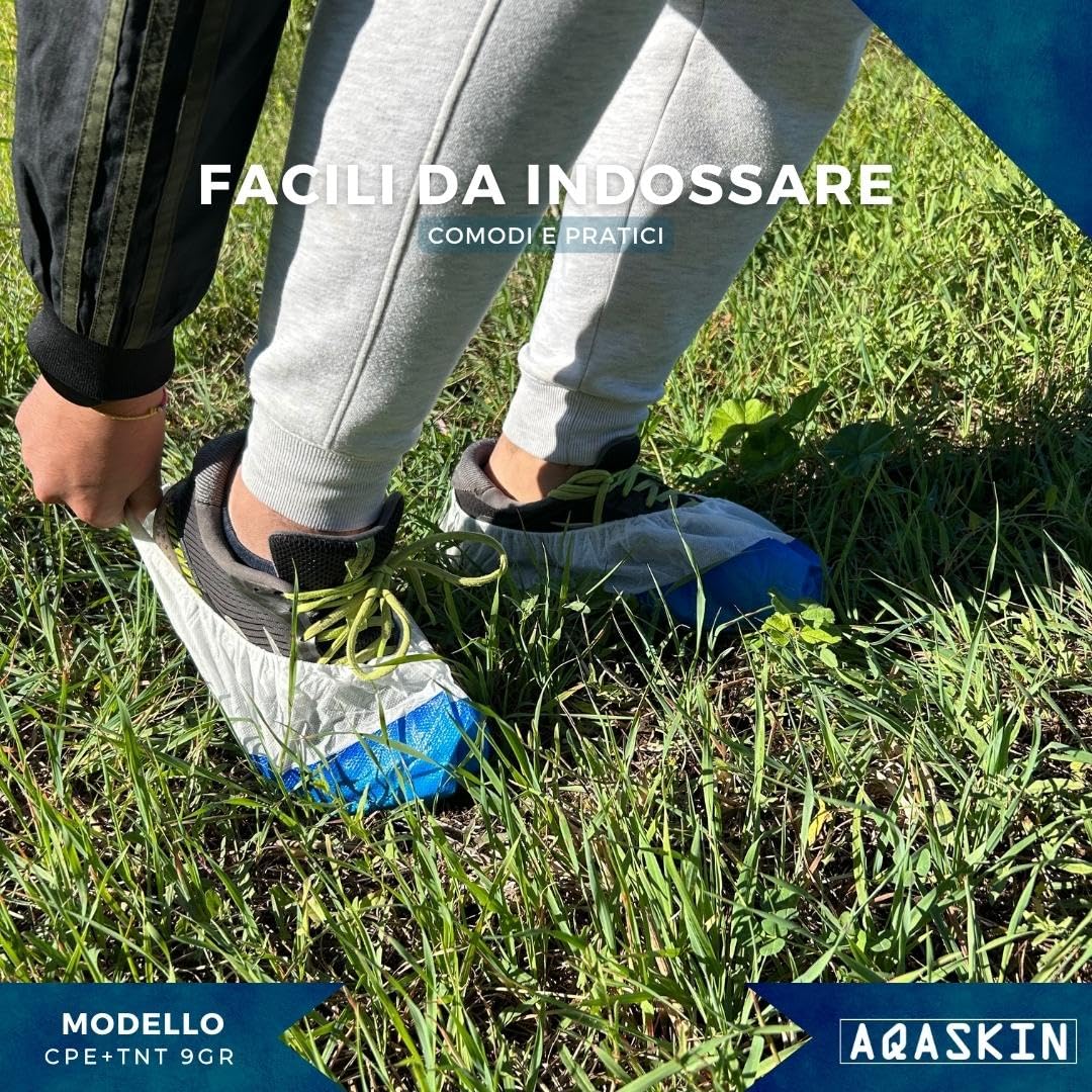 Copriscarpe Monouso Impermeabili Extra Resistenti Suola Goffrata CPE TNT 100 pz