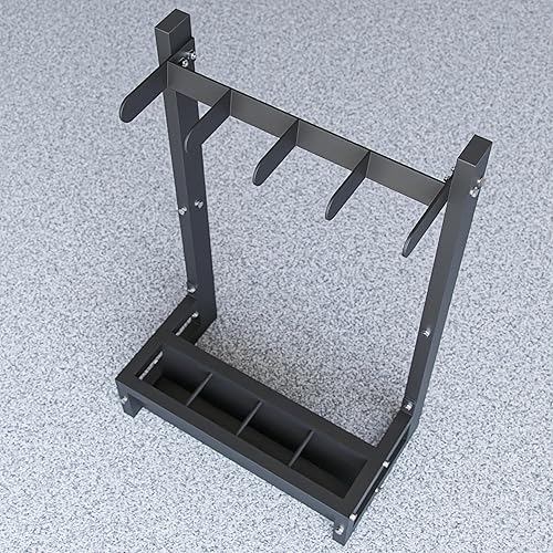 Miniatura 6 de Synergee Soporte para barra de pesas  Soporte de barra de entrenamiento con peso y almacenamiento  Sostiene barras para entrenamiento de cuerpo
