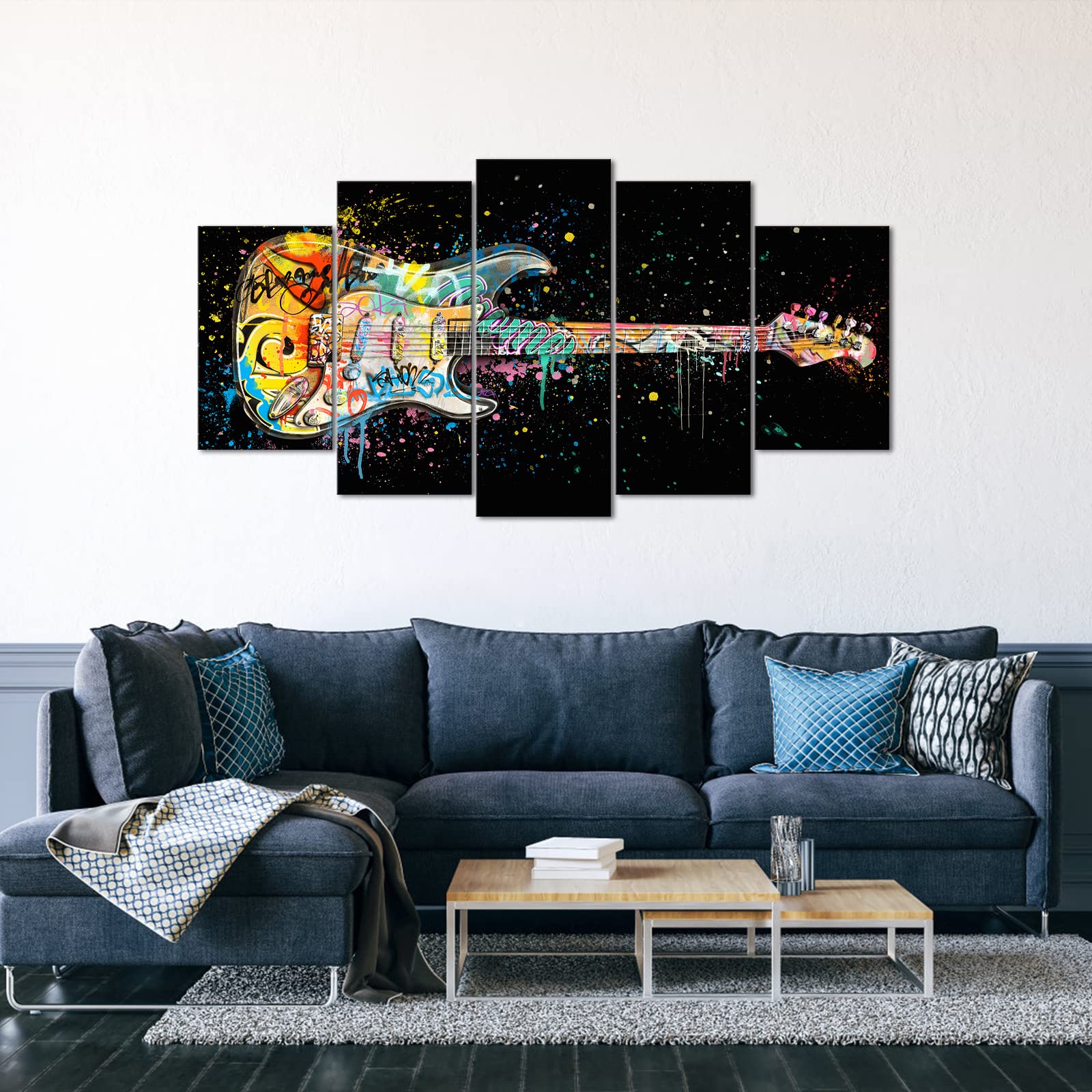 Amazon.co.jp: HOMEOART 音楽 壁装飾 グラフィティ 壁アート ギター