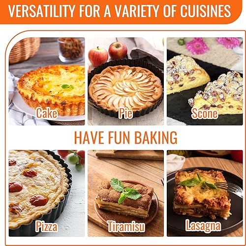 Miniatura 7 de Alotpower Sartén para tartas de 9 pulgadas, parte inferior extraíble, paquete de 2 moldes para quiche de 9 pulgadas con parte inferior suelta