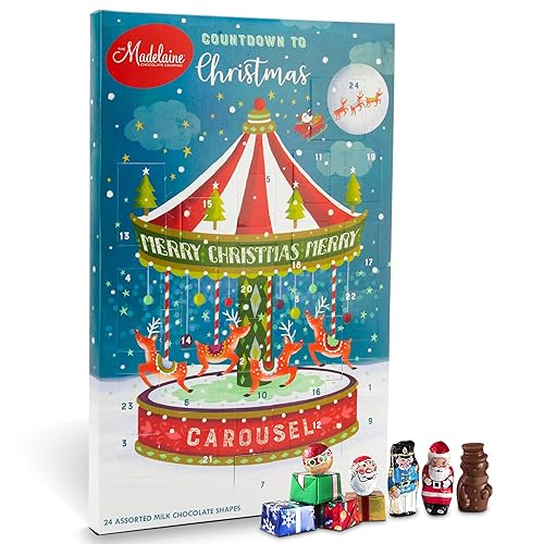 Calendario de Adviento de dulces de Navidad, chocolates prémium para niños, niñas y adolescentes, 6 onzas, Madelaine