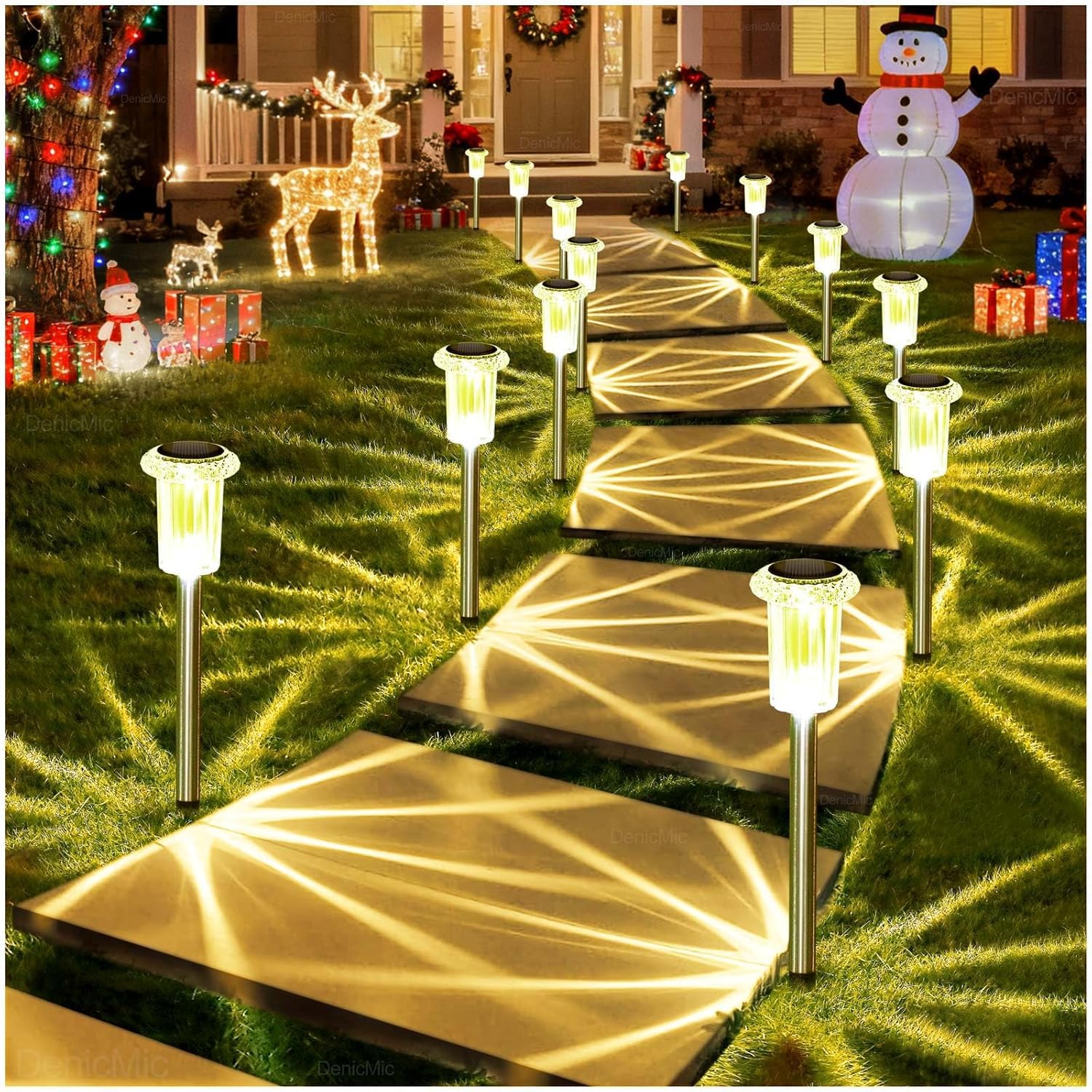 Solpex Solar Pathway Lights - Warm White LED -12