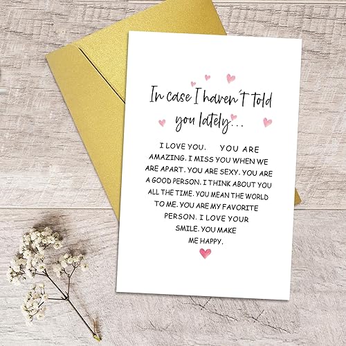 Miniatura 5 de Qiliji Divertida tarjeta de aniversario para esposa y marido, tarjeta de feliz cumpleaños para novio novia, tarjeta con texto en inglés "I Love You"