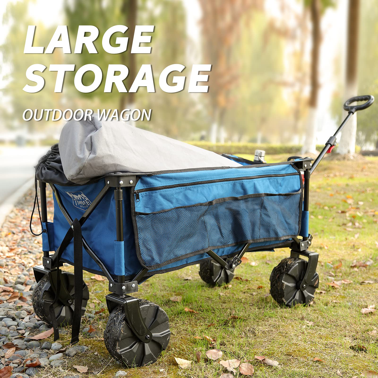 TIMBER RIDGE Outdoor Collapsible Wagon Utility Folding Cart Heavy Duty All Terrain Wheels for