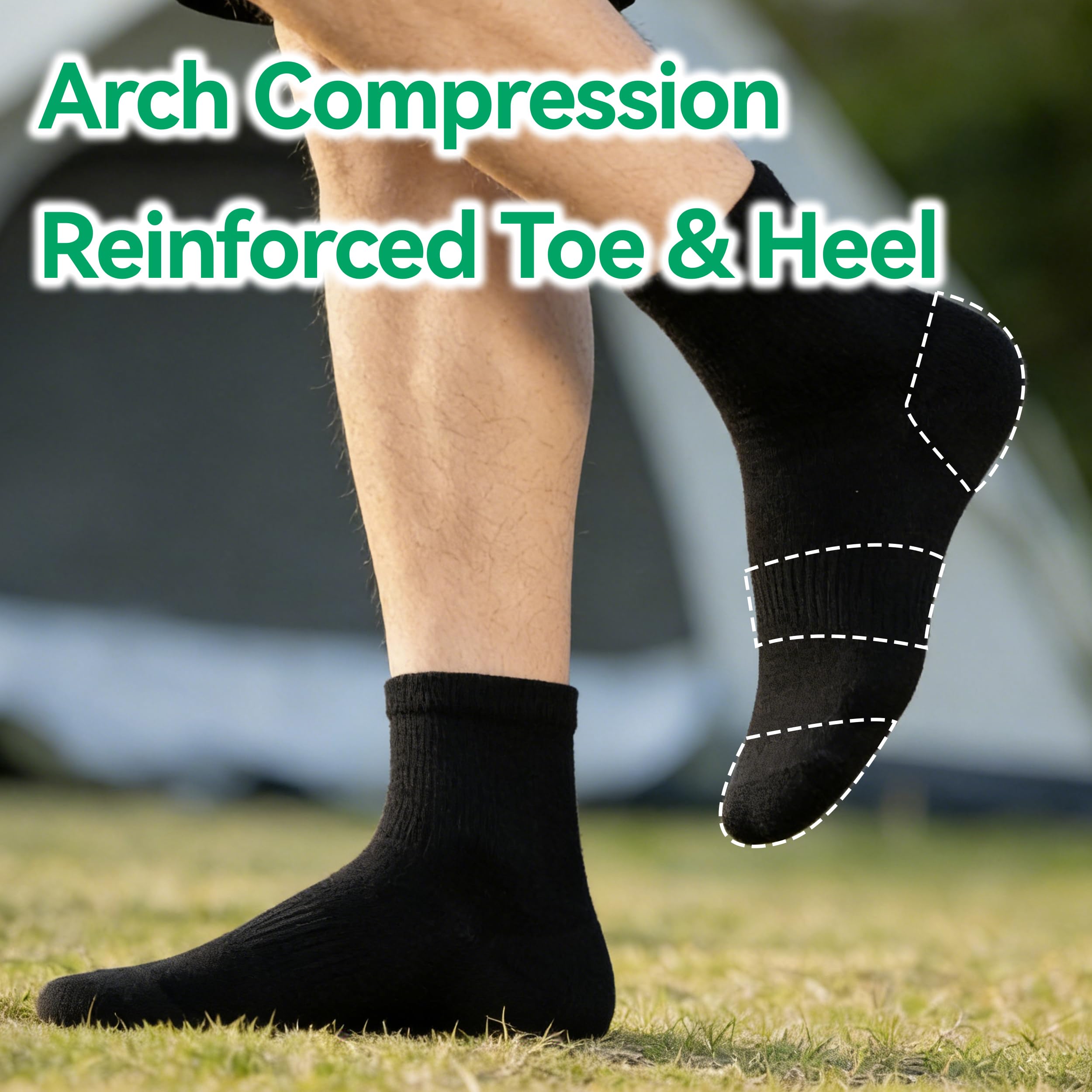 Calcetines de lana merino 90% para hombres y mujeres, calcetines de tobillo suaves y finos para atletismo, correr, senderismo, ciclismo, 3 pares, 3 Negro, M