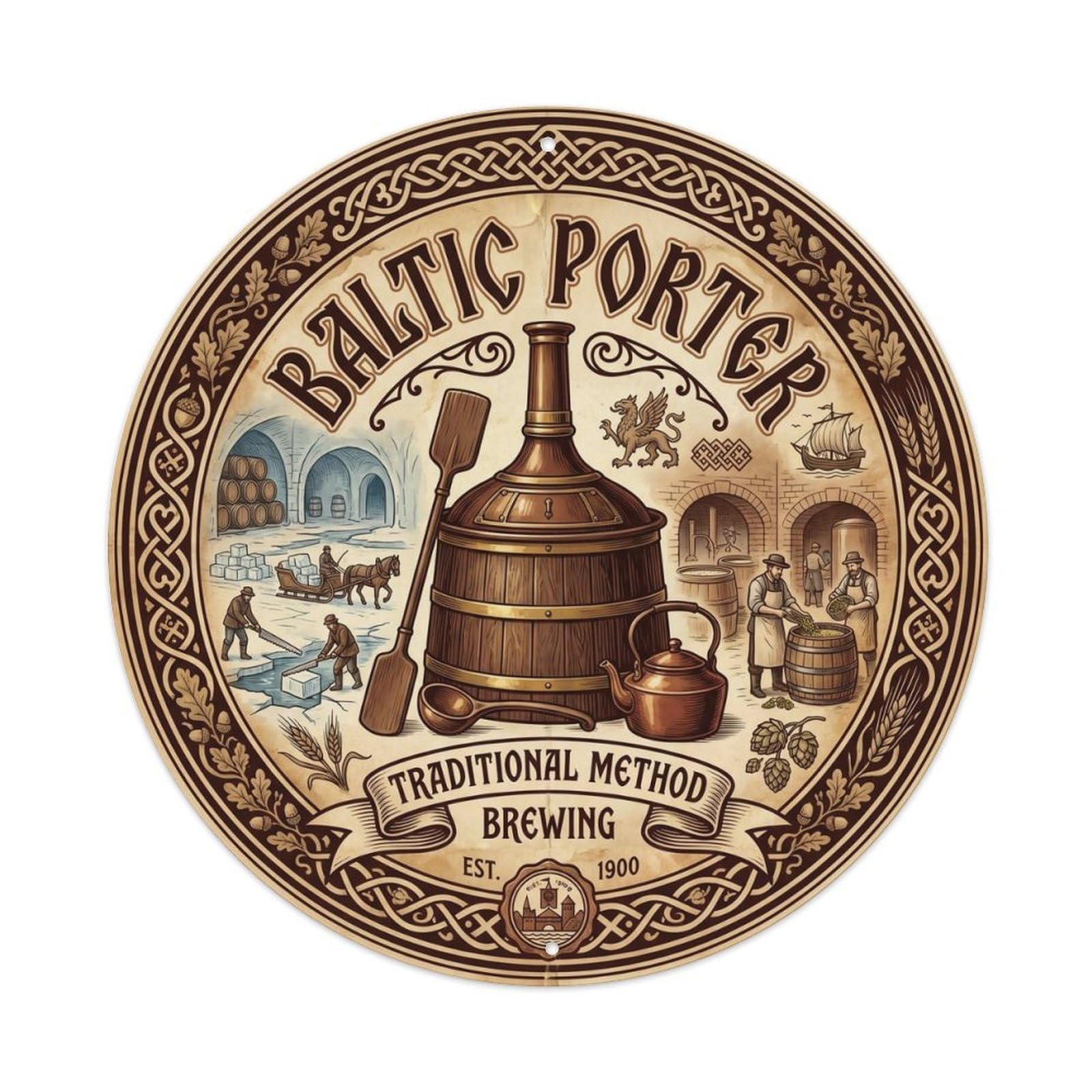 Traditional Baltic Porter Beer Pub Brewery Strong Brew Metal Tin Sign