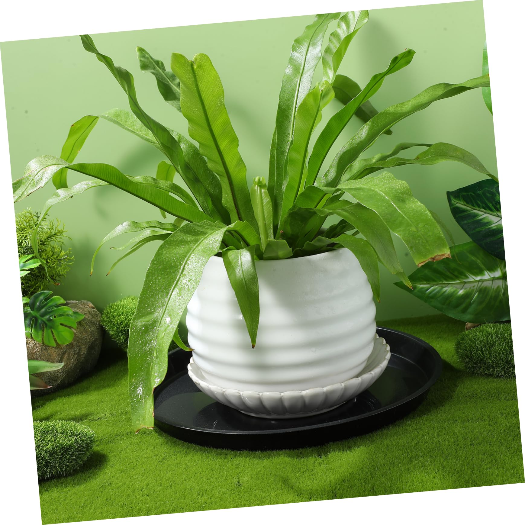 10piezas Bandejas para Macetas Redondas De Plástico Platillos para Plantas De Jardín Bandejas De Drenaje para Plantas Platillos para Macetas