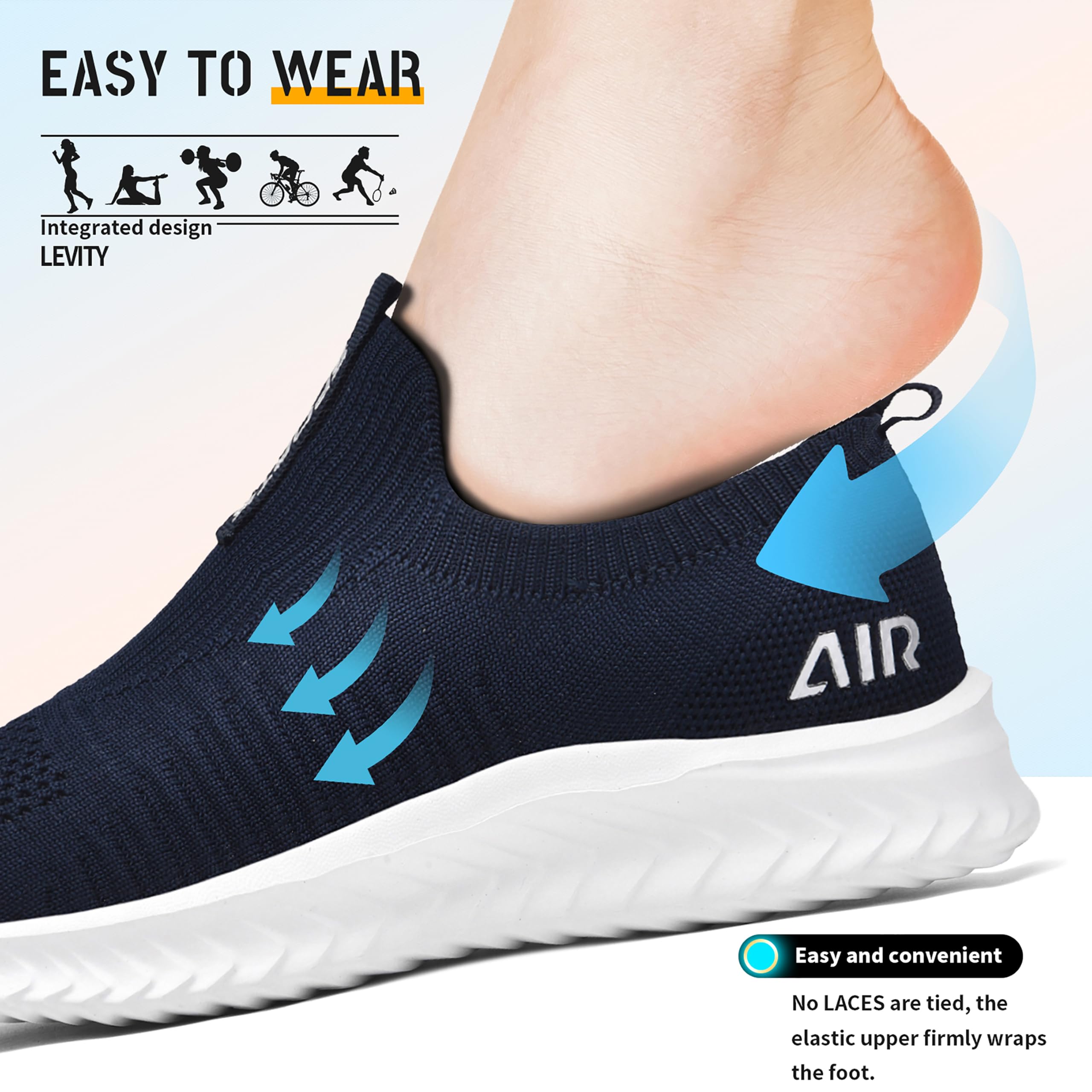 Littleplum Zapatillas Mujer Slip-On Zapatillas de Deporte Zapatos Diarios sin Cordones Ligeros Cómodos