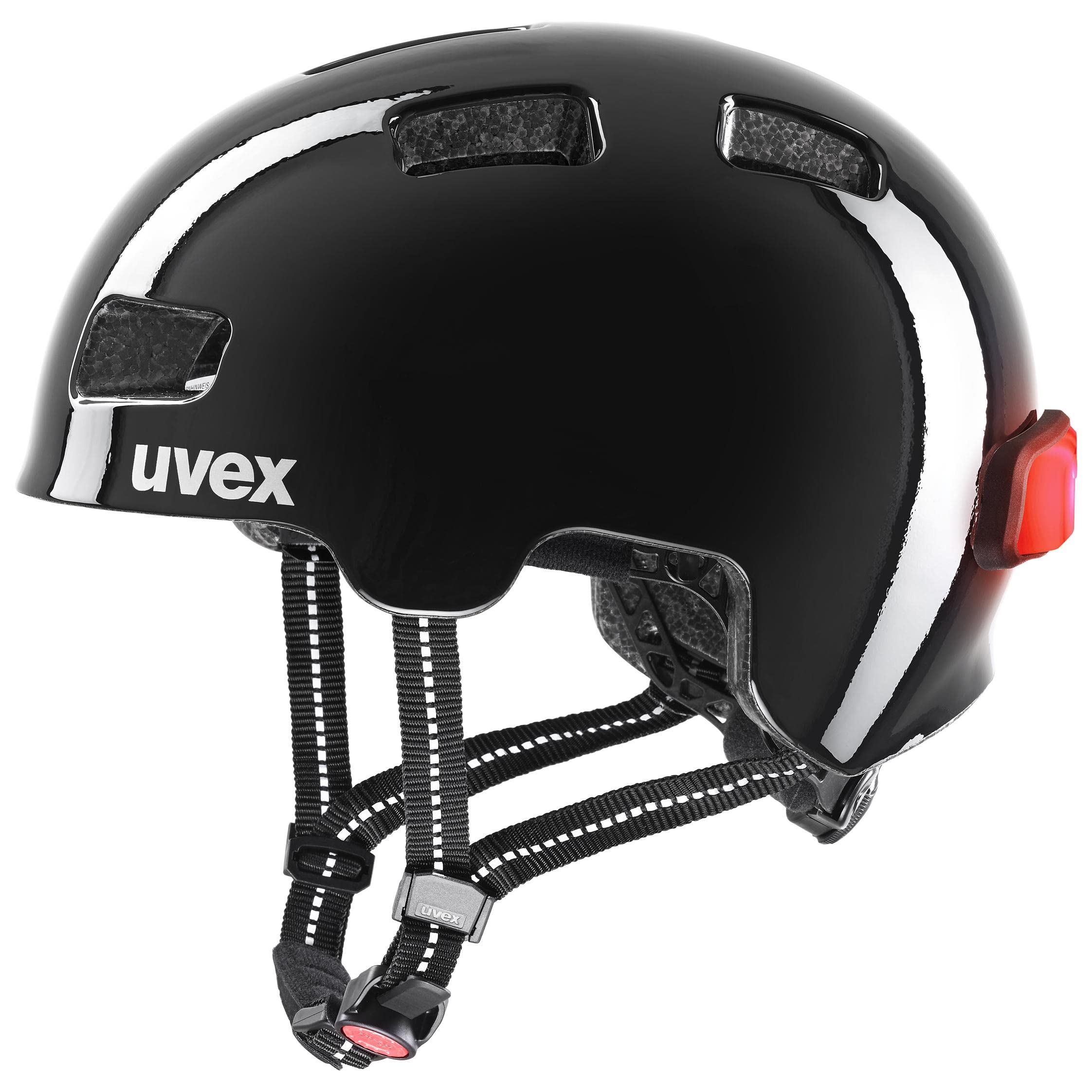 uvex hlmt 4 reflexx, Casco da Bicicletta per Bambini Unisex-Youth, Black, 51-55 cm