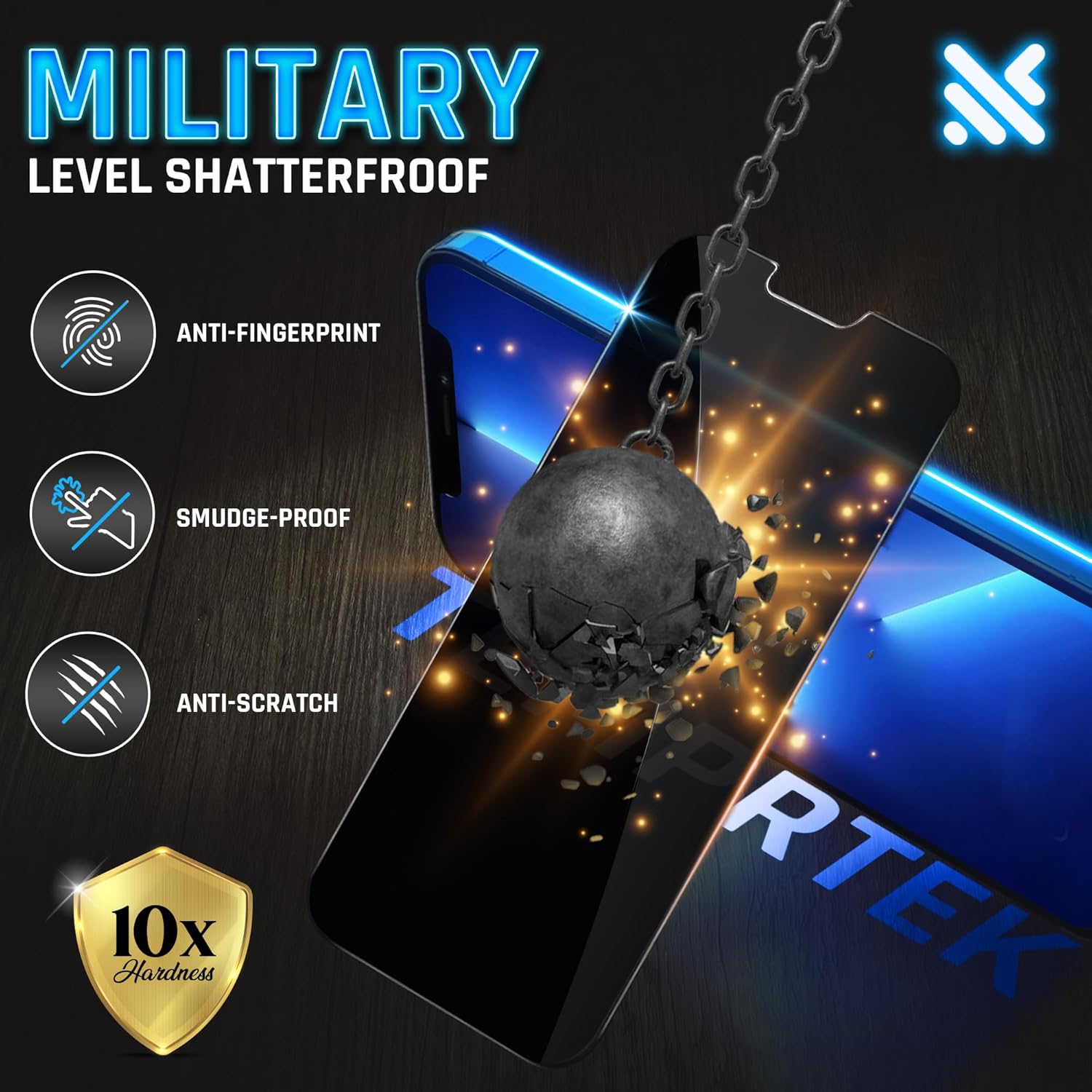 2 Pack iPhone 14 Pro Max Privacy Screen Protector Privacy 9H Military Grade Scratch Fingerprint Resistance Anti-Glare Shatterproof Tempered Glass Anti-Spy Easy Installation Bubble Free - Image 8