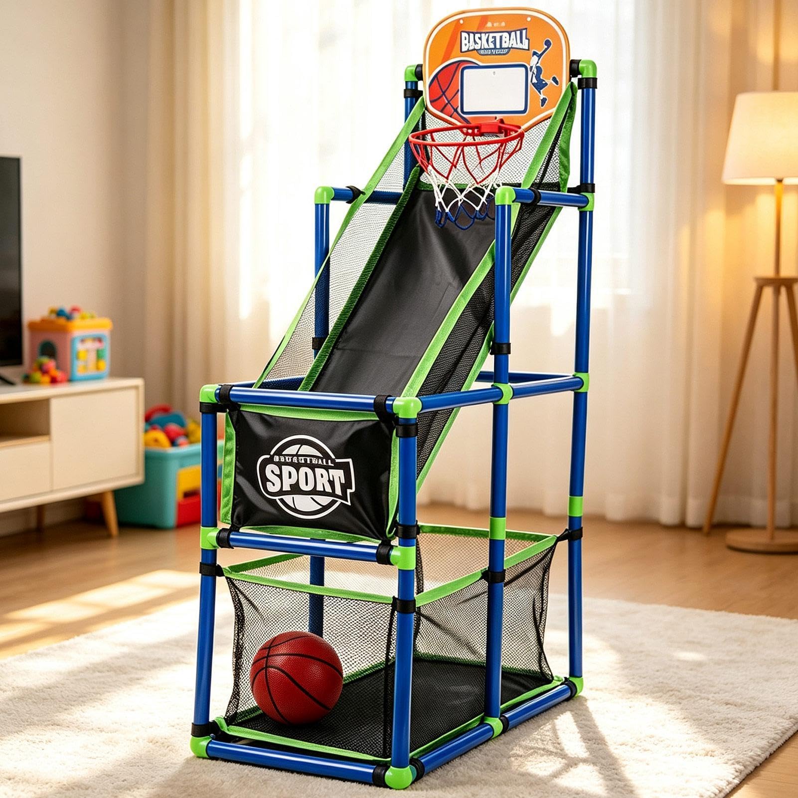 Giochi Di Basket Per Bambini Con Pallone E Canestro Regolabile In Altezza | Canestro Da Basket Ragazzi Per Bambini, Bambine, Da Usare In Casa, Sala Giochi, Giardino, Cortile, E Spiaggia