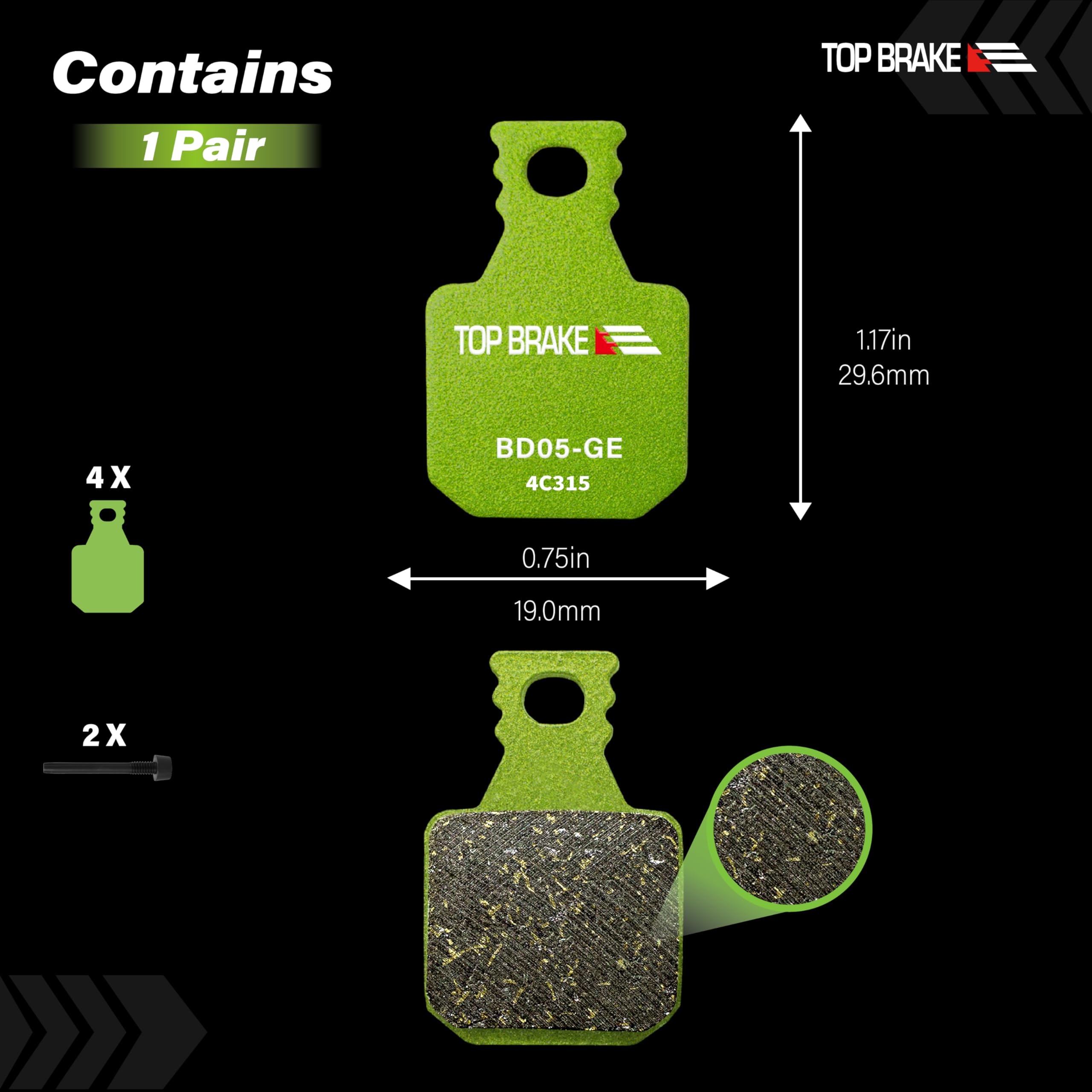 TOP BRAKE Pastiglie freno per bici a disco compatibili con MAGURA MT5 MT5e MT7 MT7 PRO MT Thirty MT Trail Front | Composto di grafene, lunga durata, silenziose e lisce | ebike TOP BRAKE Pastiglie freno per bici a disco compatibili con MAGURA MT5 MT5e MT7 MT7 PRO MT Thirty MT Trail Front | Composto di grafene, lunga durata, silenziose e lisce | ebike