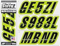 Vista 56 de Stiffie Techtron Vino/Negro 7,6 cm Adhesivos para Registro de Barcos y Motos Acuáticas • Pegatinas de Números y Letras
