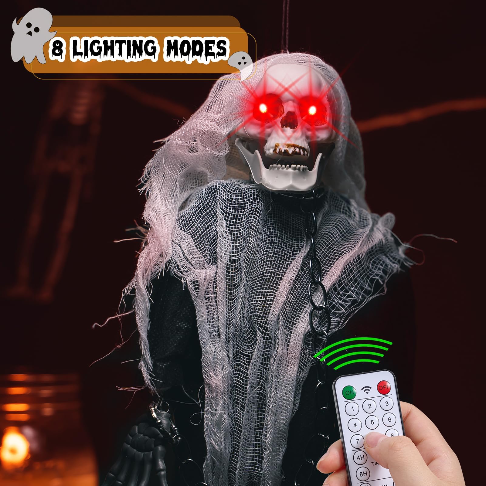 Leuchtende Augen Aufkleber - EL Lichtscheiben Für Halloween Dekoration