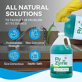 KINZUA ENVIRONMENTAL Fly-Zyme, Highly Concentrated Enzyme Drain Cleaner for Pipes & Citronella Scented Organic Waste Degrader & Odor Neutralizer, 1 Gallon