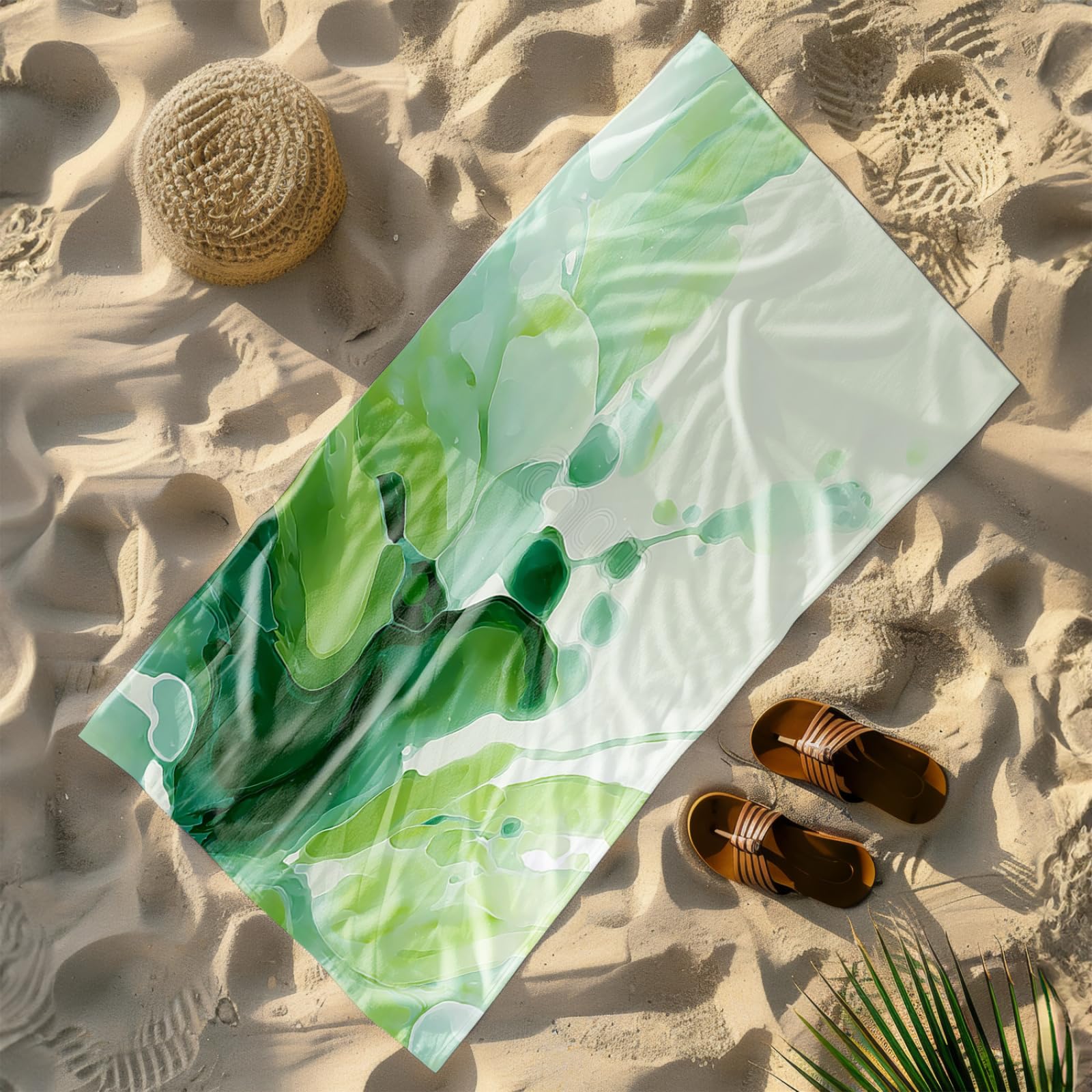 Générique Serviette Microfibre Plage Modèle Vert