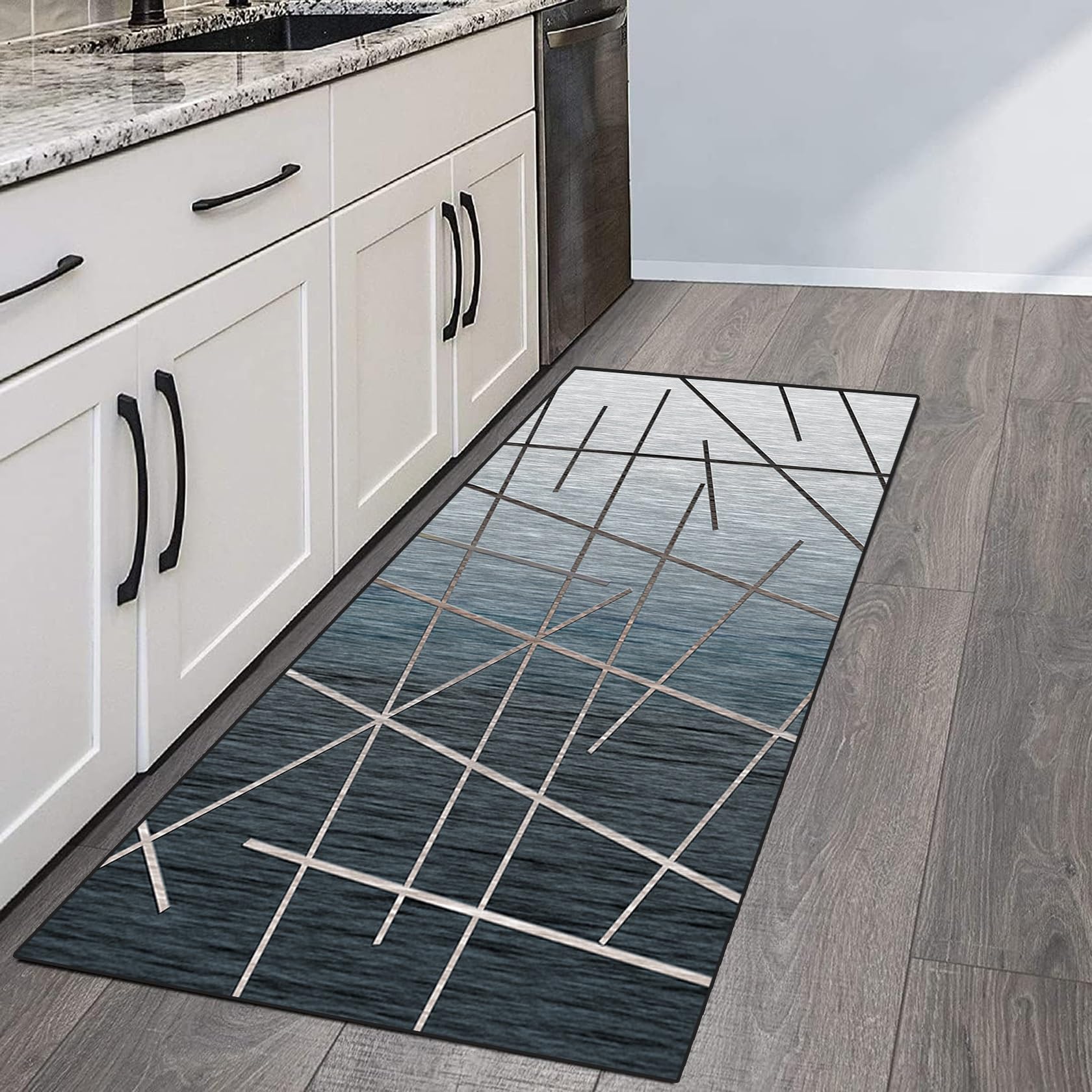 Felpudo Grande 70 x 290 cm Lavable, Resistente a La Suciedad Alfombra Antideslizante Alargada con Base de Goma Antideslizante para Sala de Estar Dormitorio, G