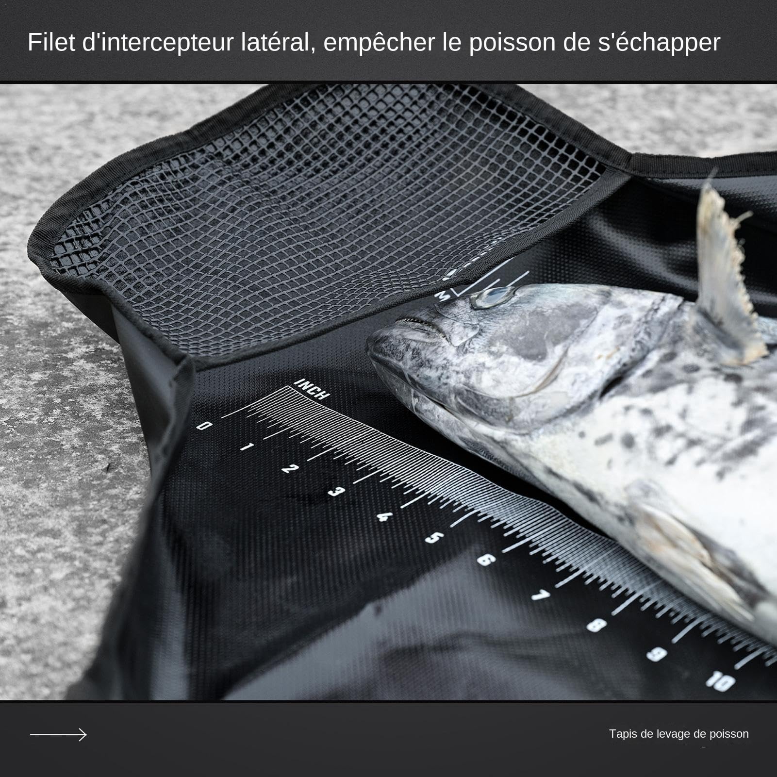 Sac de Pêche Portable pour Kayak - Peser et Protéger le Poisson - Écharpe de Pesée avec Poignée pour Gros Bar, Carpe