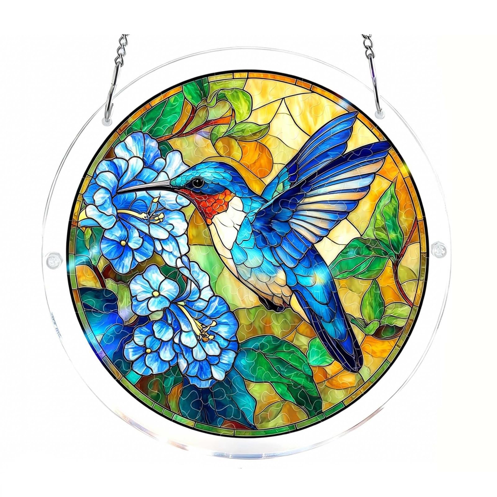 Acrylic Puzzle Window Hanging,7.4-Inch Acrylic Puzzles Suncatcher,Butterflies in Blooms,Suncatcher Window Hanging, Acrylics Jigsaw Puzzle Suncatchers,DIY Suncatcher Kits for Birthday Home Decor Y