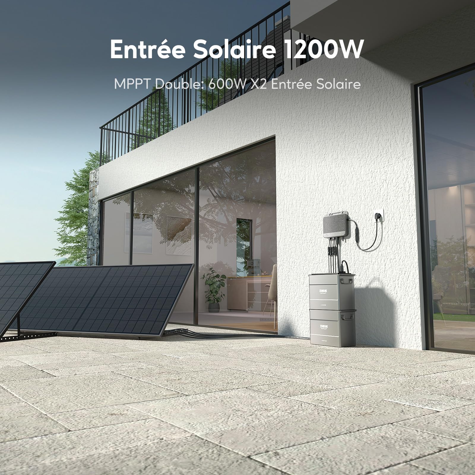 Zendure SolarFlow 800 - Micro-onduleur Hybride Intelligent 1200W MPPT, Rendement énergétique de 96%, Puissance AC bidirectionnelle de 800 W