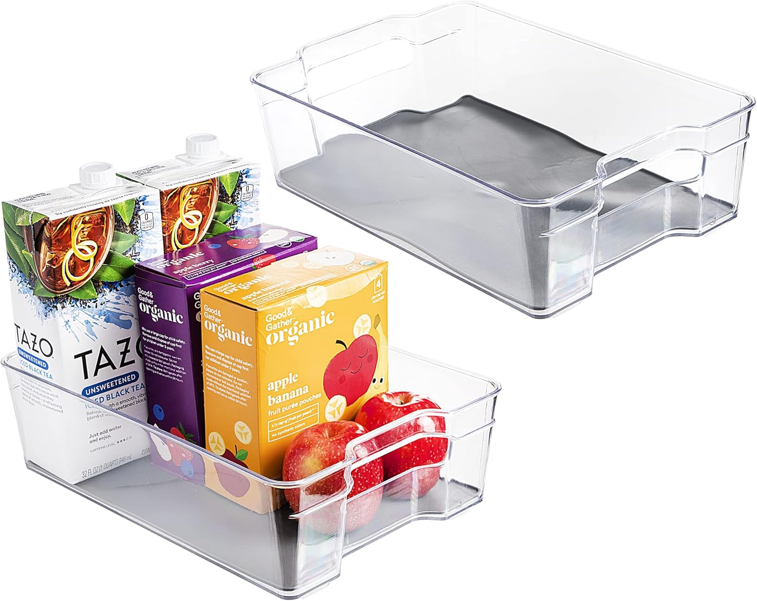 Clear Refrigerator Organizer Bins 2 Pack Large Sized (8