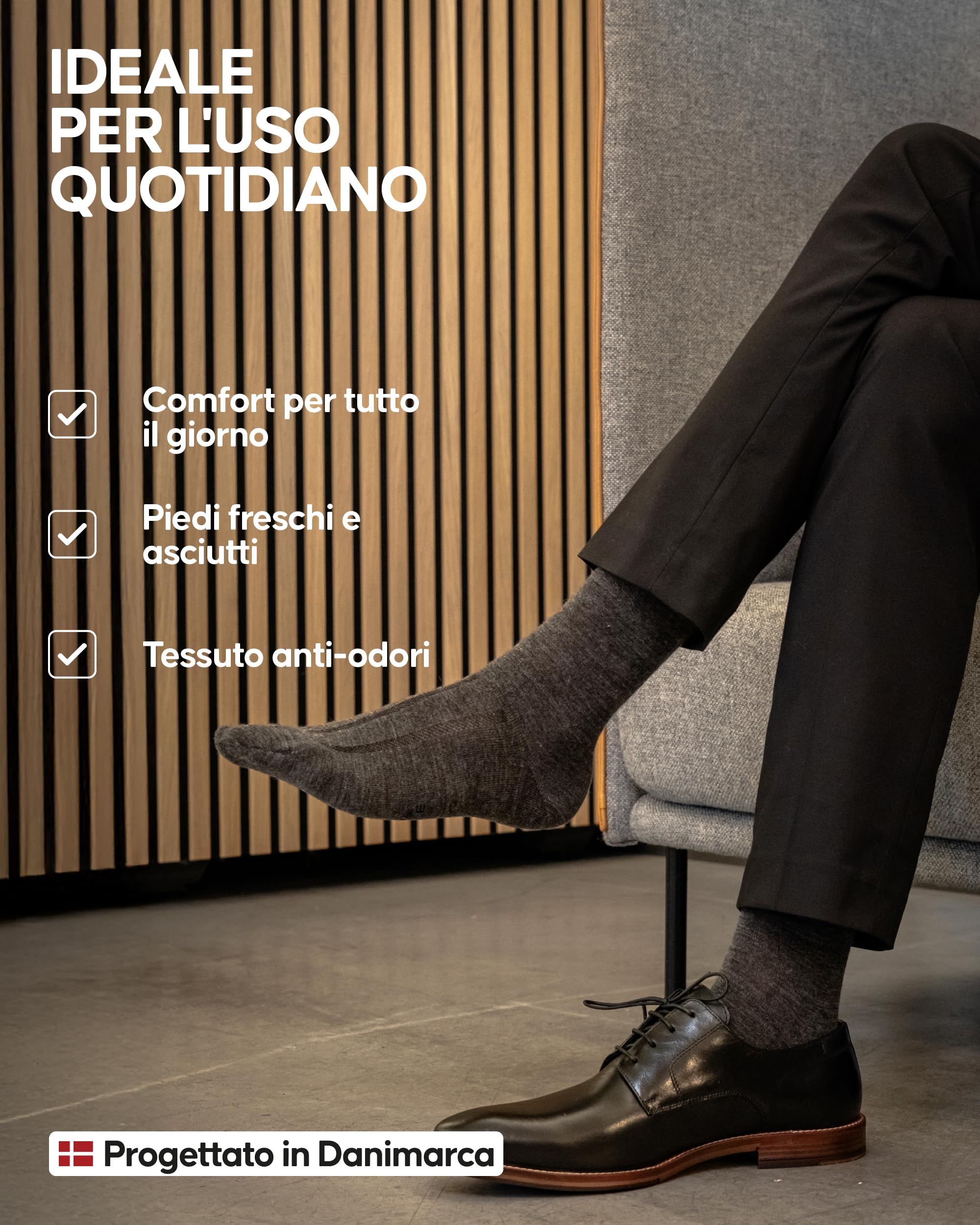 DANISH ENDURANCE Calze in Lana Merino, Calzini Classici Traspiranti, da Uomo e Donna, 3 o 5 Paia