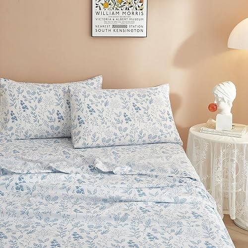 Miniatura 4 de Juego de sábanas y fundas de almohada de 4 piezas, color beige camello, suaves, tamaño King, bajera con gran caída lateral de 16 pulgadas para fácil