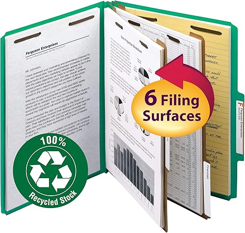 Miniatura 10 de Smead, fólder de clasificación Pressboard 100 % reciclado, 2 divisores, 2 pulgadas de expansión, tamaño carta, Azul oscuro