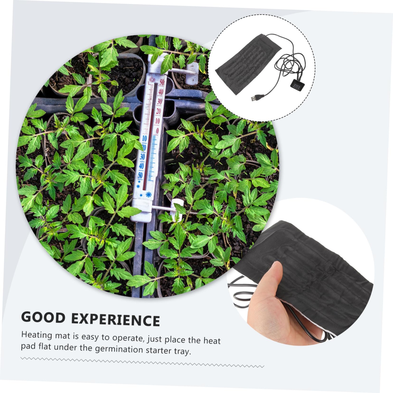 Toyvian 4 Stück USB Heizmatte für Pflanzen Einstellbare Temperatur Wärmematte Praktische Heizunterlage für Anzucht und Keimung Energiesparendes Design für Gewächshaus und Aquarium