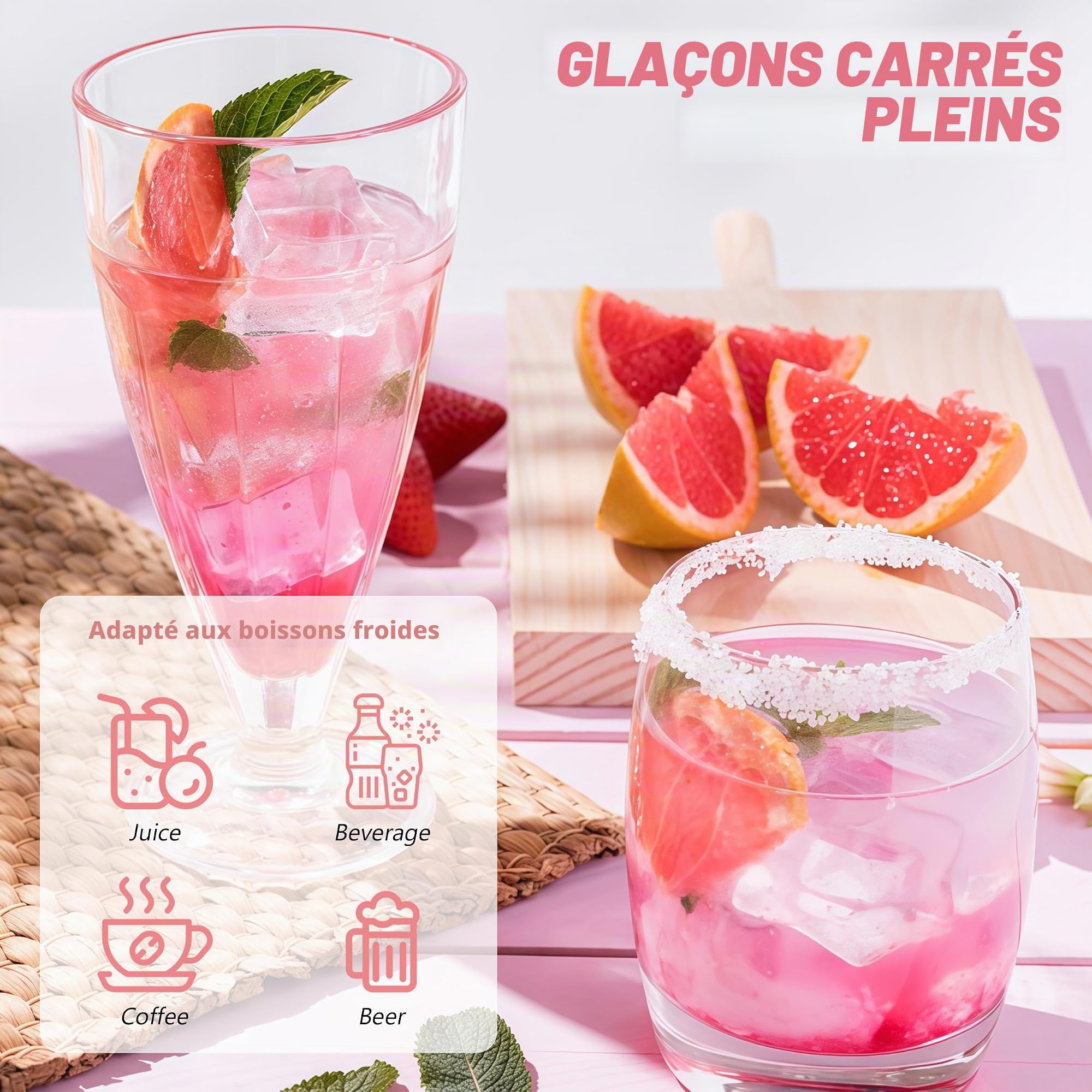 Machine à glaçons, portable de comptoir, mini appareil automatique à glaçons cubiques pour maison, dortoir, bureau, camping et voyage automobile（8 glace）
