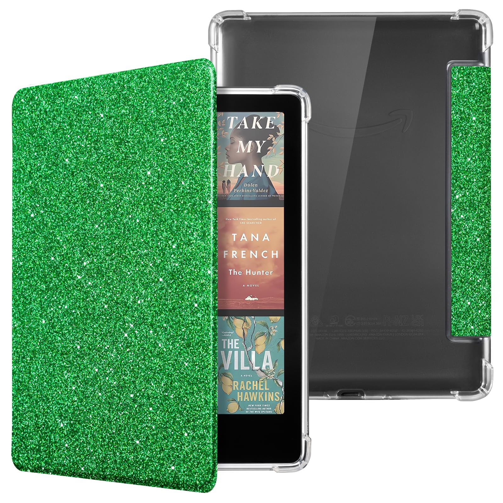 CoBak Case for 7" Ereader - New PU Leather Cover and Clear Soft Silicone Back Cover with Auto Sleep Wake Feature