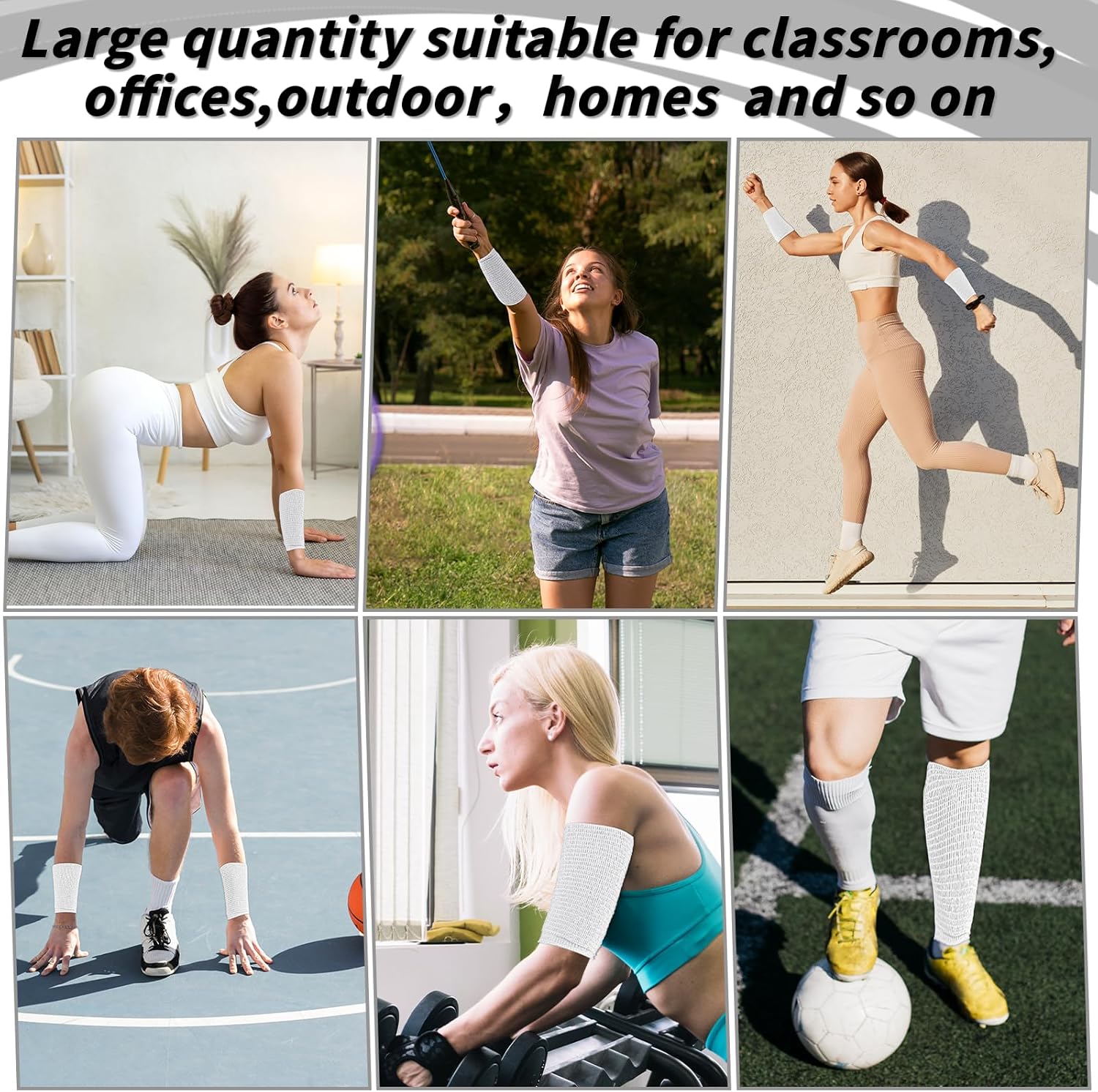 120 Pack White Self Adhesive Bandage Wrap Bulk 2 Inch x 5 Yards Cohesive Bandage,Vet Wrap Breathable Elastic Self-Adherent Tape for Stretch Athletic Sports Wrist Ankle Dogs Pet Vet Wrap