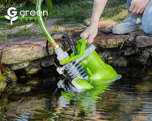 Miniatura 5 de Green Expert - Bomba sumergible de sumidero de 14 HP, flujo máximo de 2500 GPH, interruptor de flotador ajustable de encendido y apagado automático,